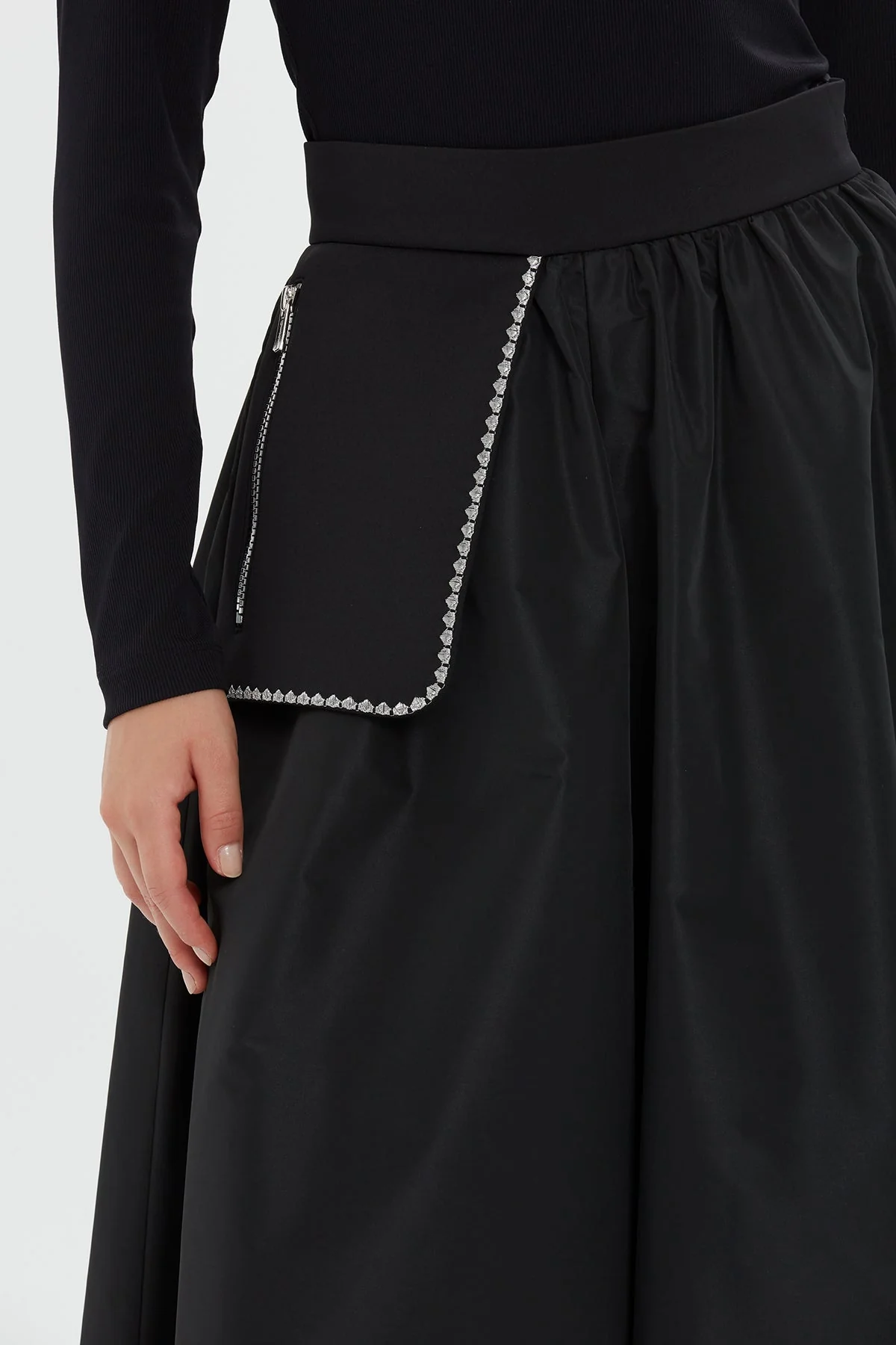 Black Belted Culotte Skirt - Image 2