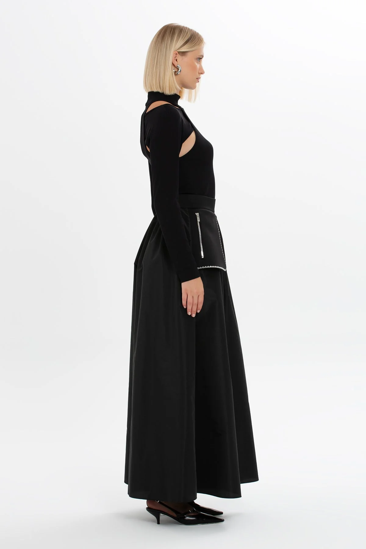 Black Belted Culotte Skirt - Image 3