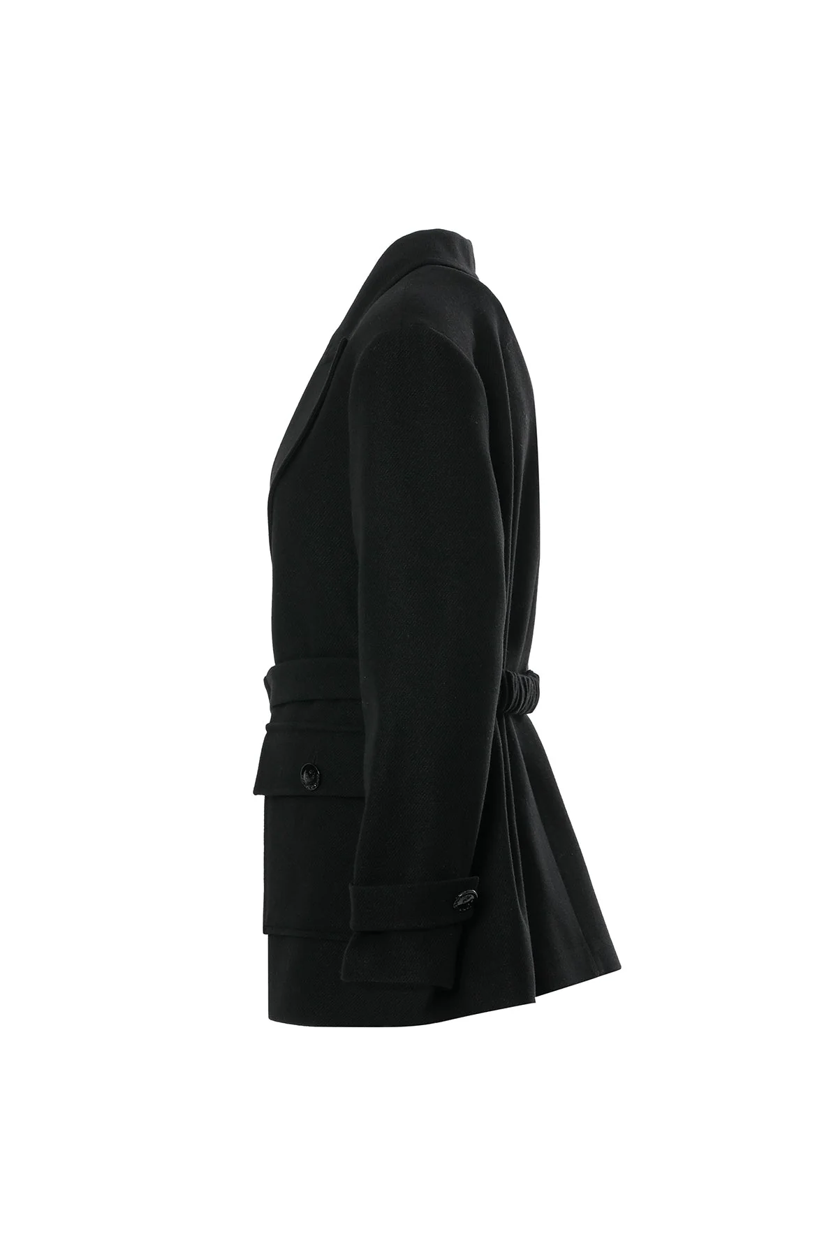 Black Belted Double-Breasted Jacket - Image 2