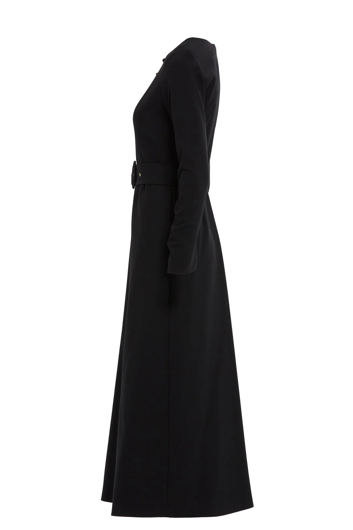 Black Belted Maxi Dress - Image 3