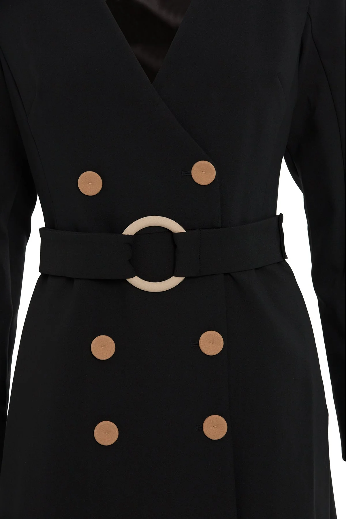 Black Belted Midi Dress - Image 2