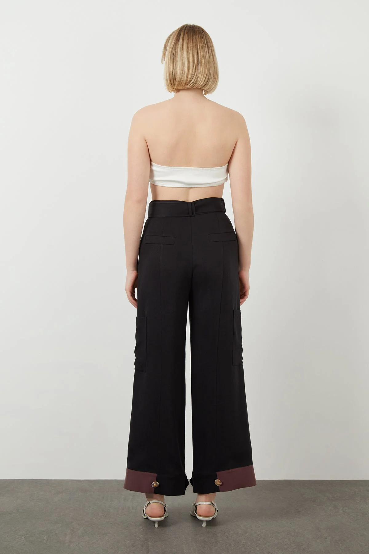 Black Belted Wide-Leg Pants - Image 4