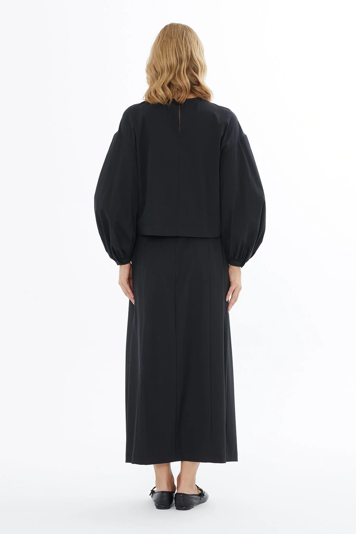 Black Blouse with Balloon Sleeves - Image 4