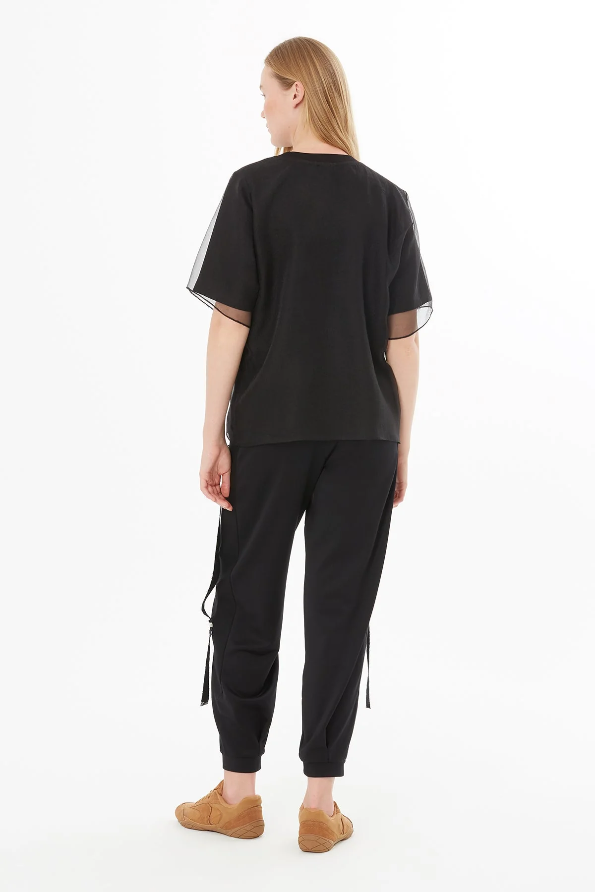 Black Blouse with Sheer Details - Image 4