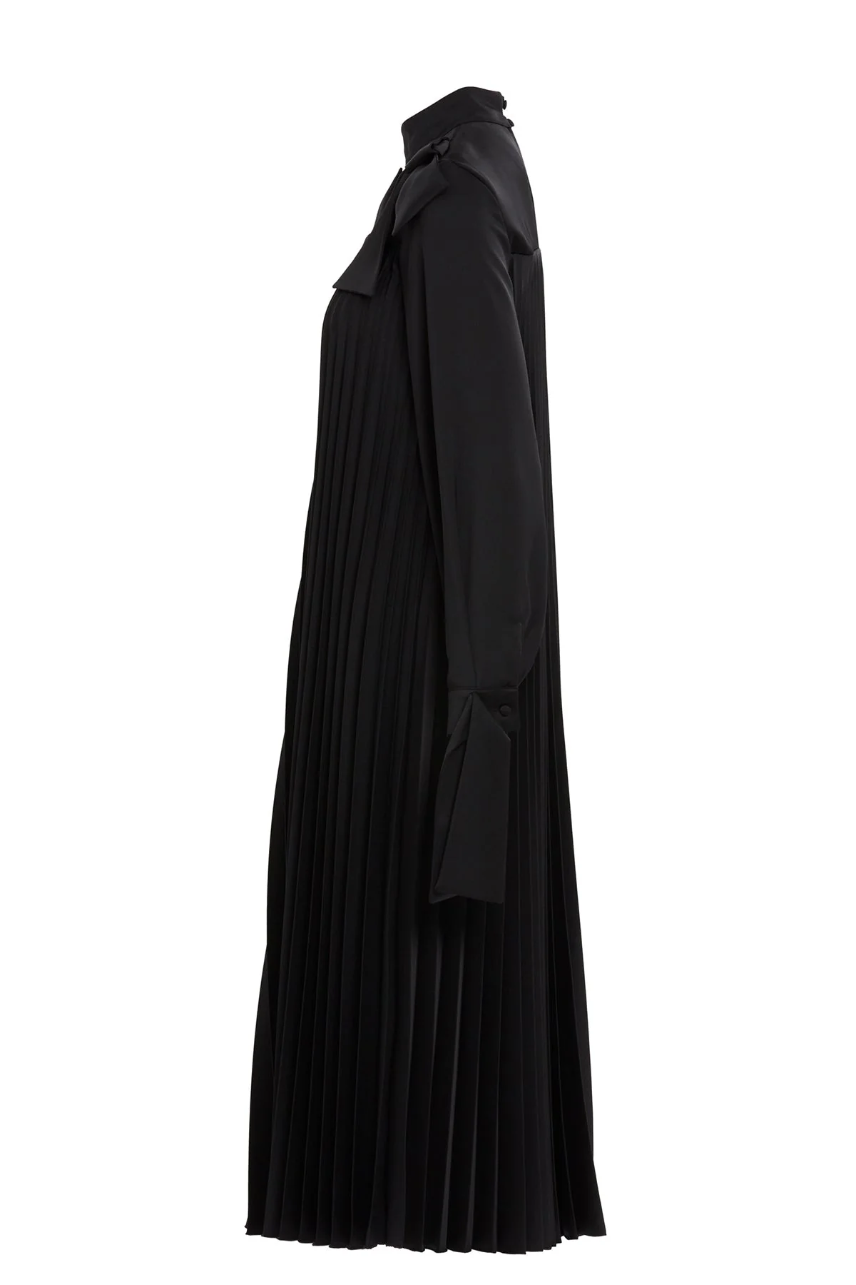 Black Bow-Detail Pleated Midi Dress - Image 2