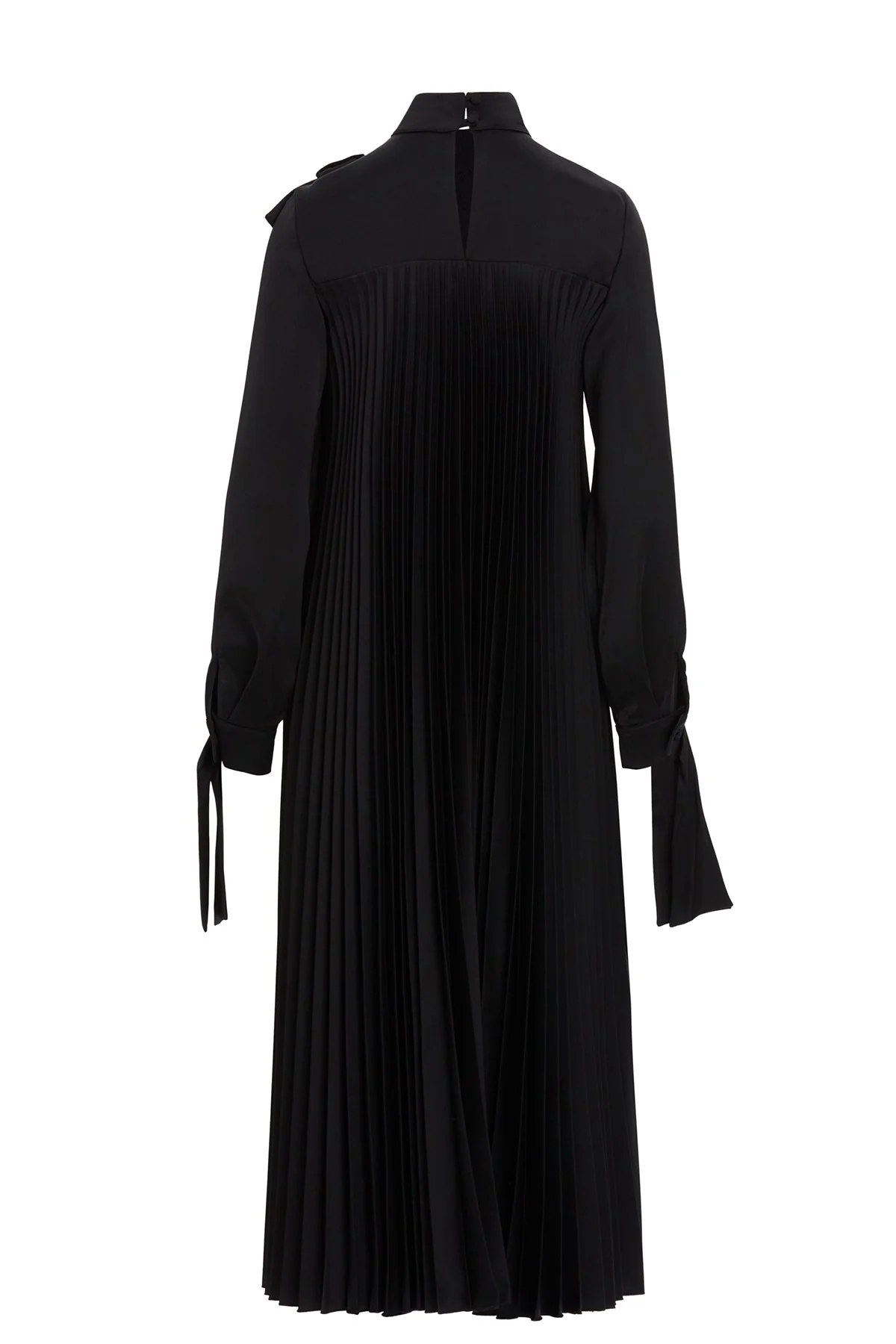 Black Bow-Detail Pleated Midi Dress - Image 4