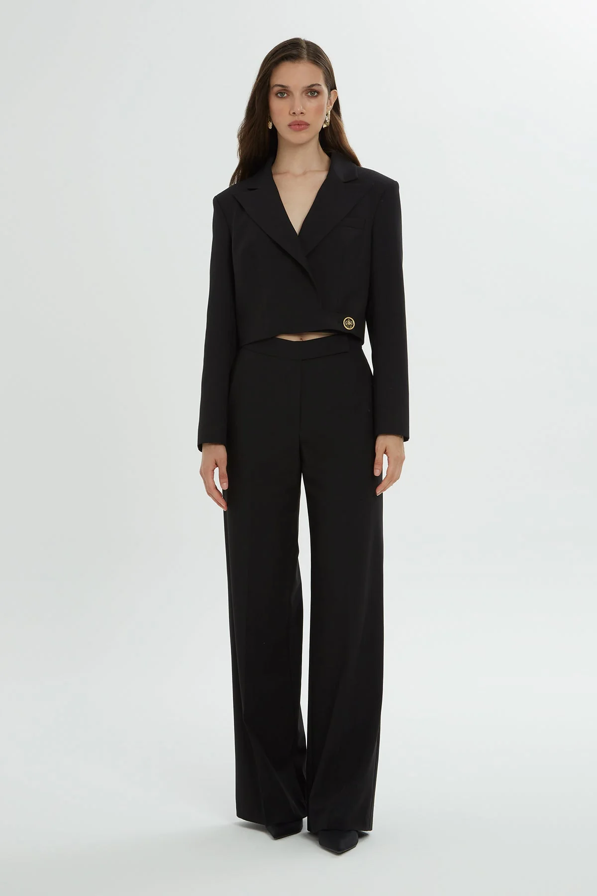 Black Button-Detail Co-Ord Set - Image 2