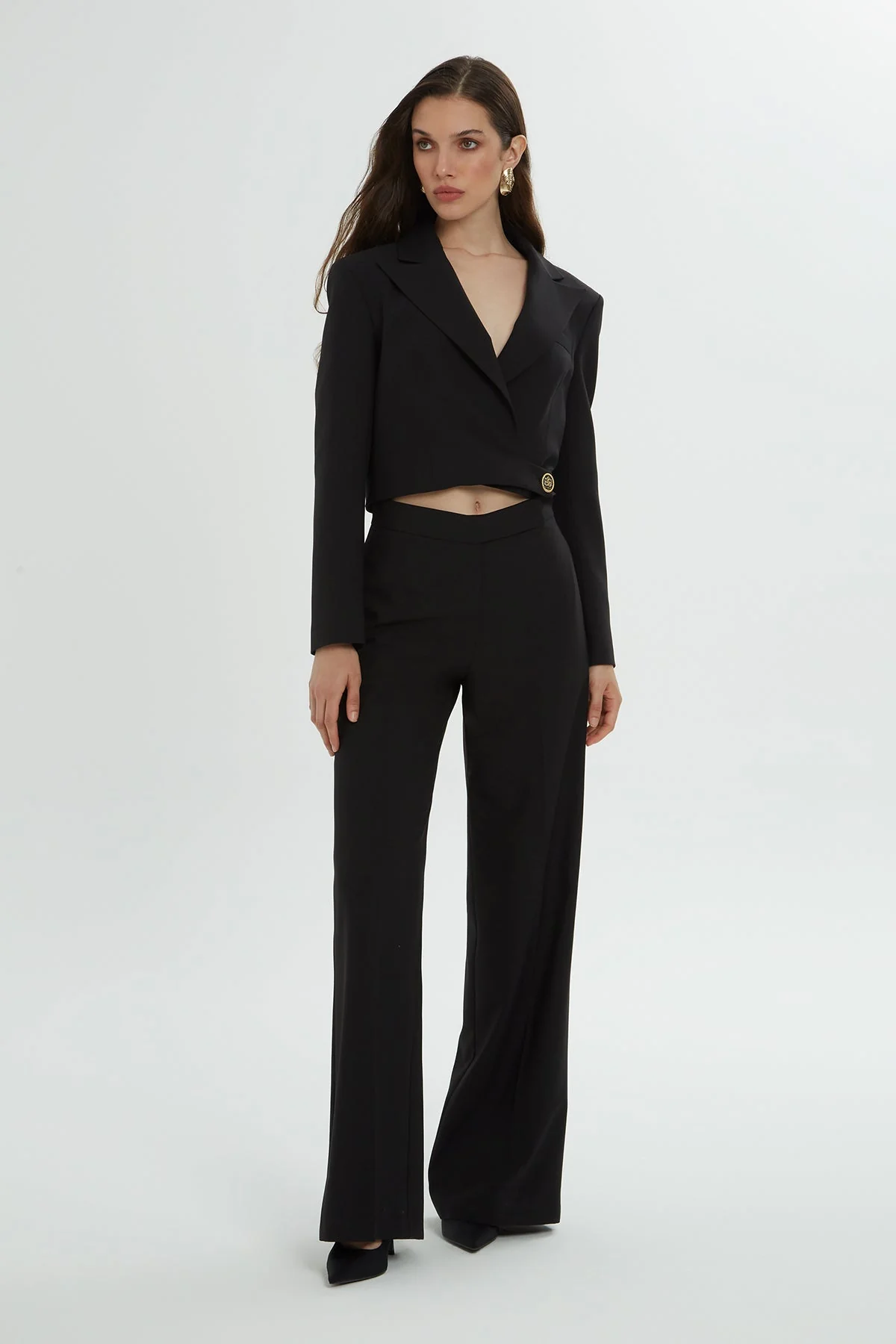 Black Button-Detail Co-Ord Set - Image 4