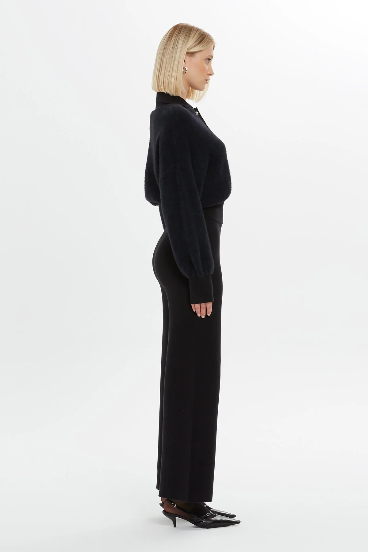 Black Collared Button Sweater - Image 5