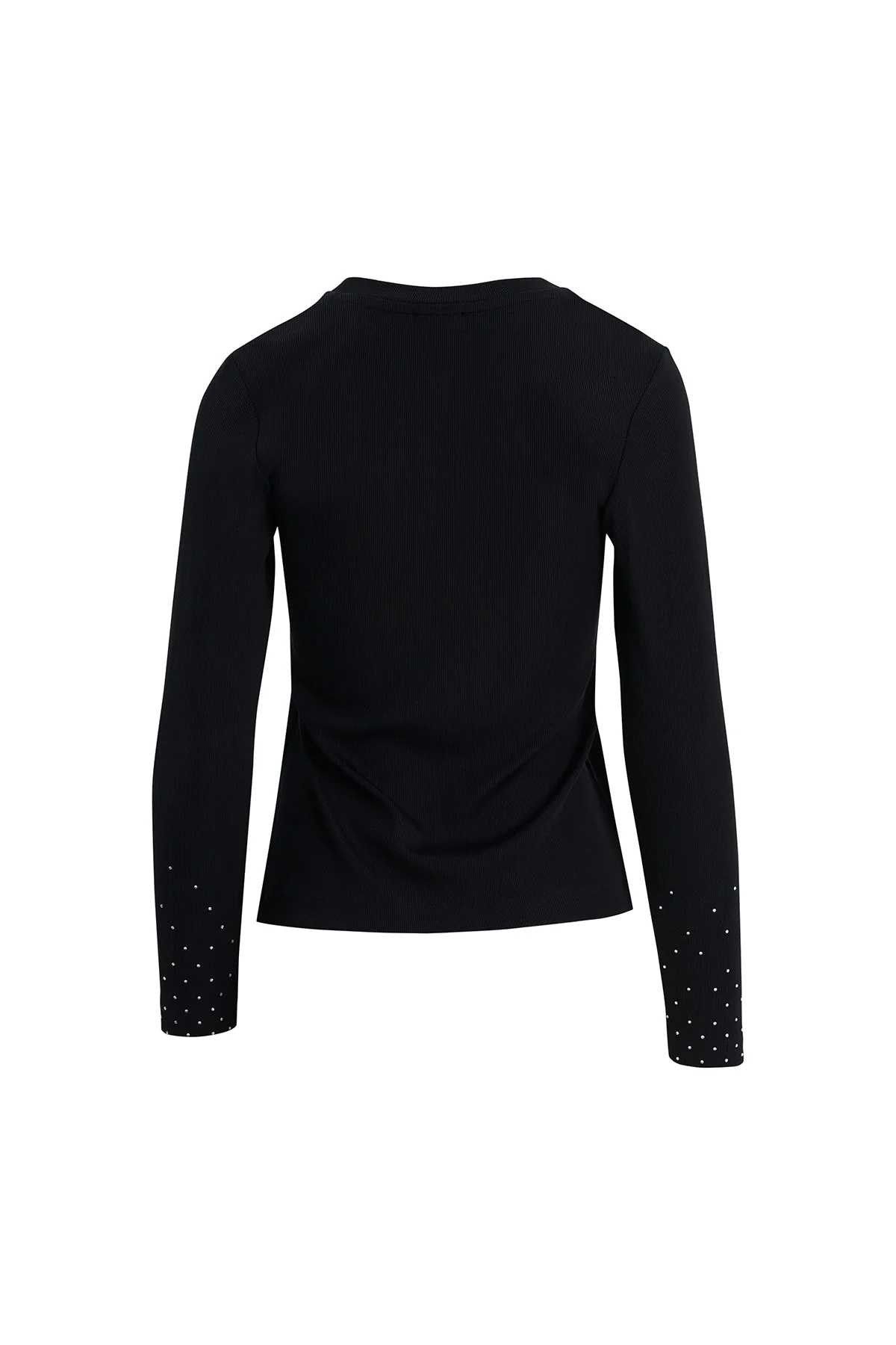 Black Crystal Appliqué Detail Blouse - Image 3