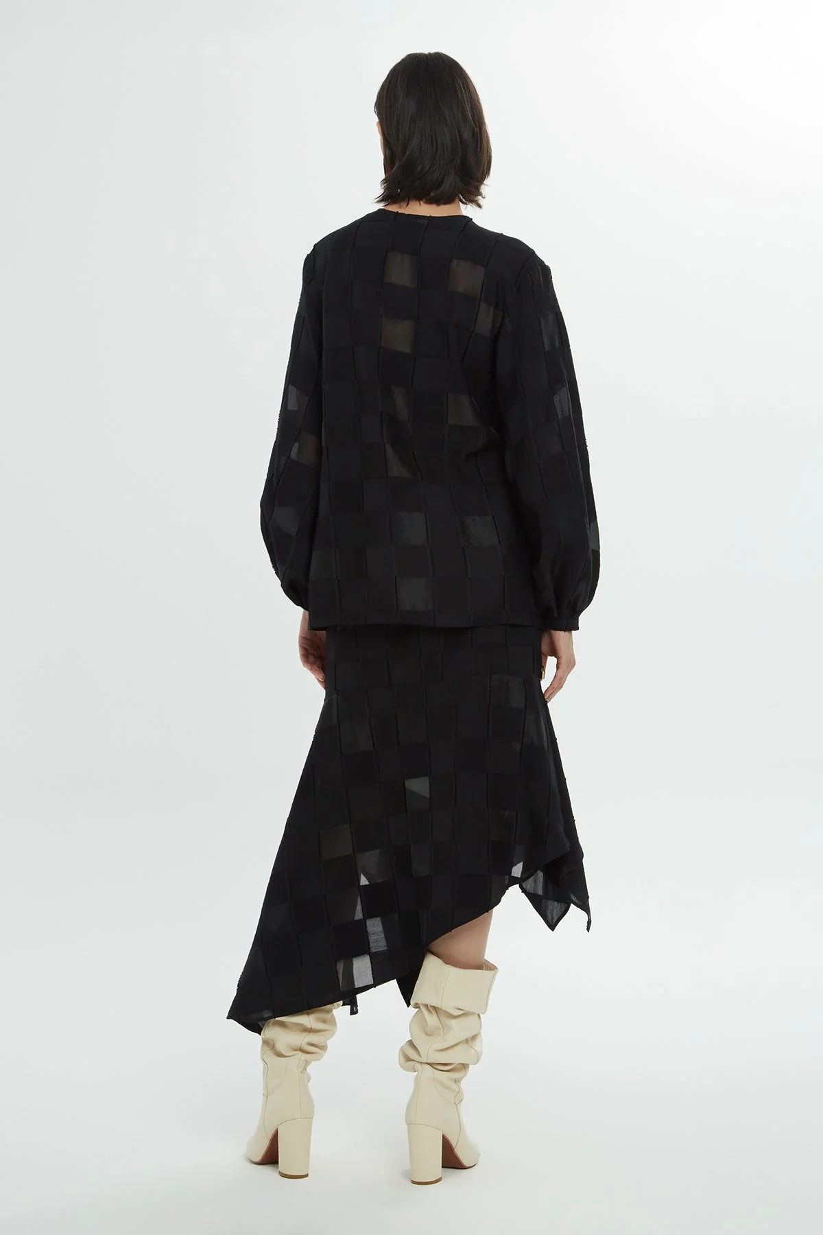 Black Cuff Accessory Details Blouse - Image 4