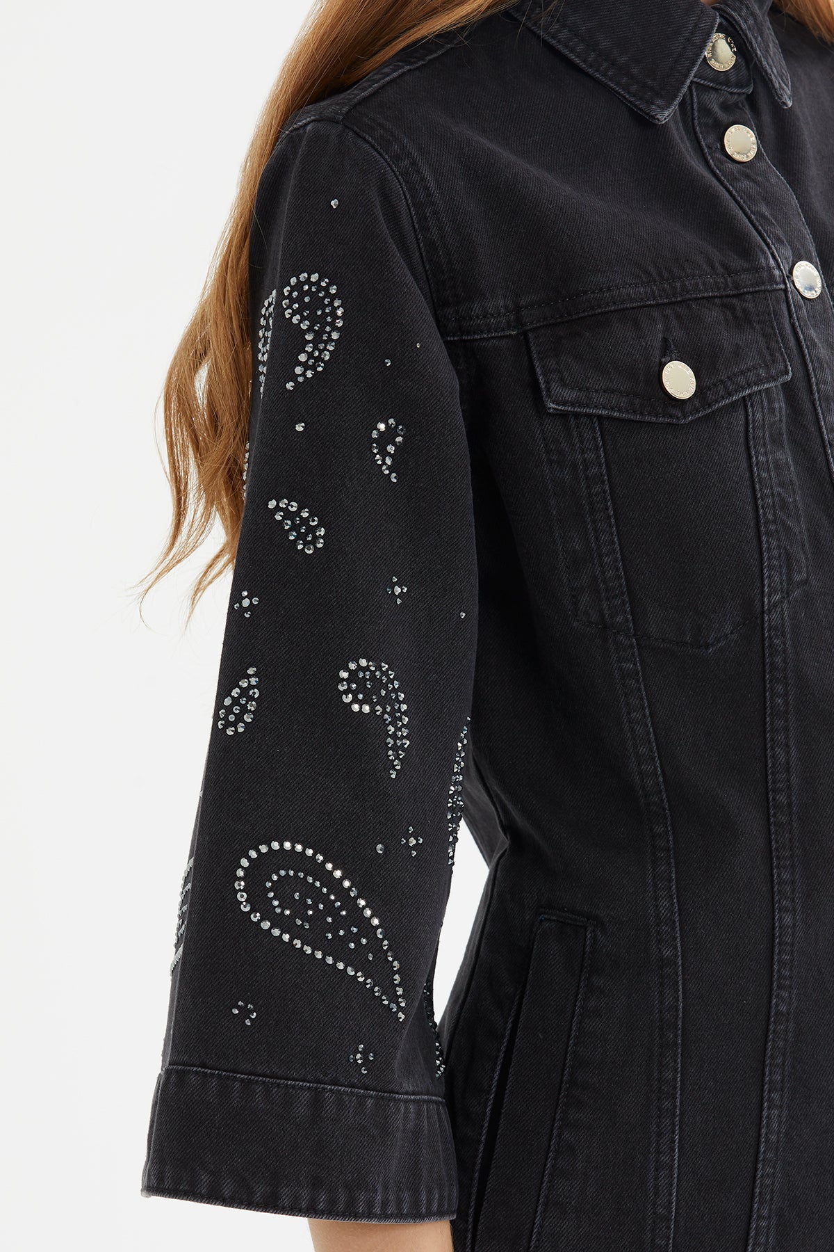 Black Denim Maxi Dress - Image 3