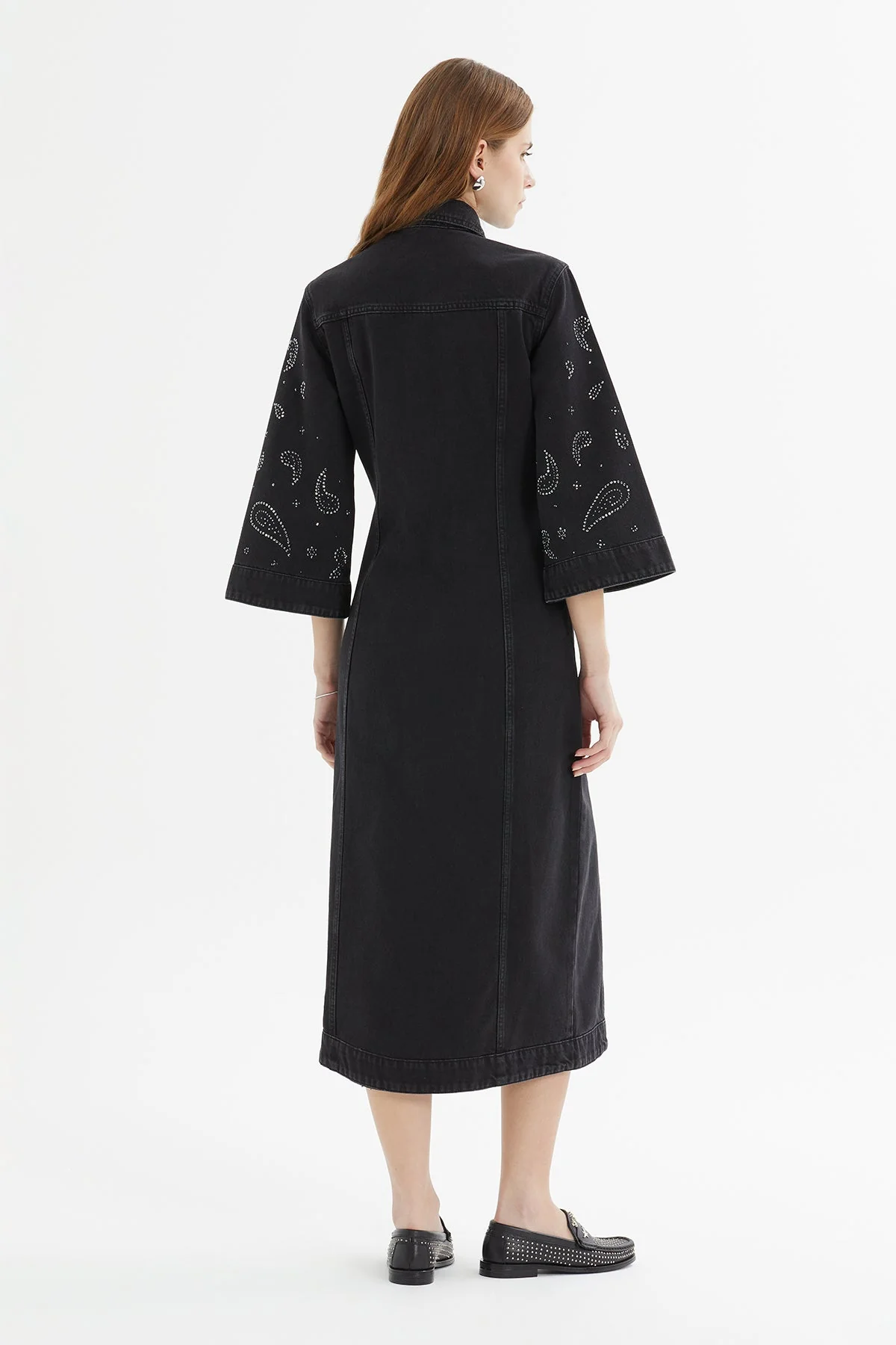 Black Denim Maxi Dress - Image 5
