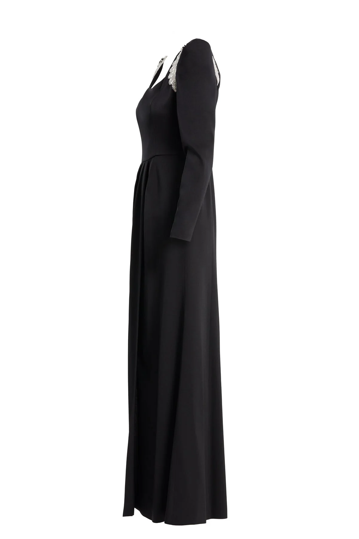 Black Embellished Slit Detail Dress - Image 2
