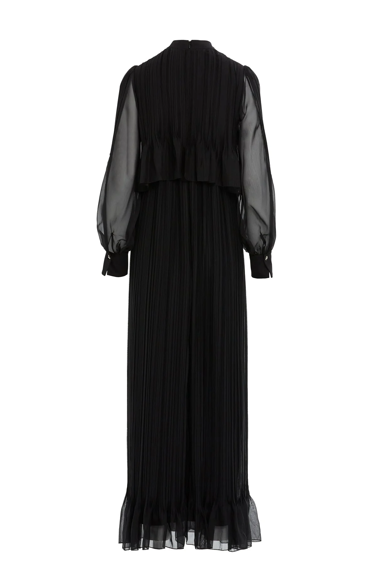 Black Embroidered-Collar Maxi Dress - Image 3
