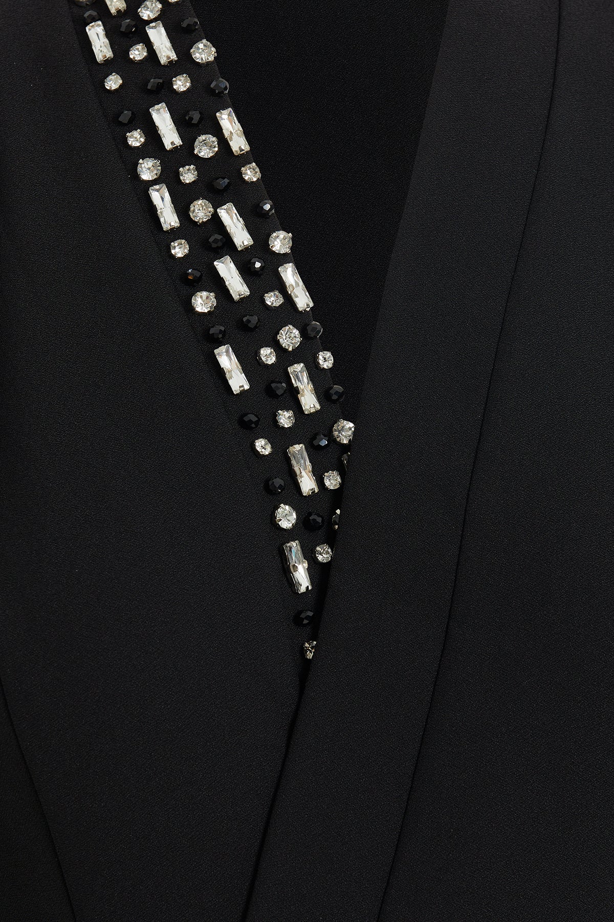 Black Embroidered-Collar V-Neck Maxi Dress - Image 4