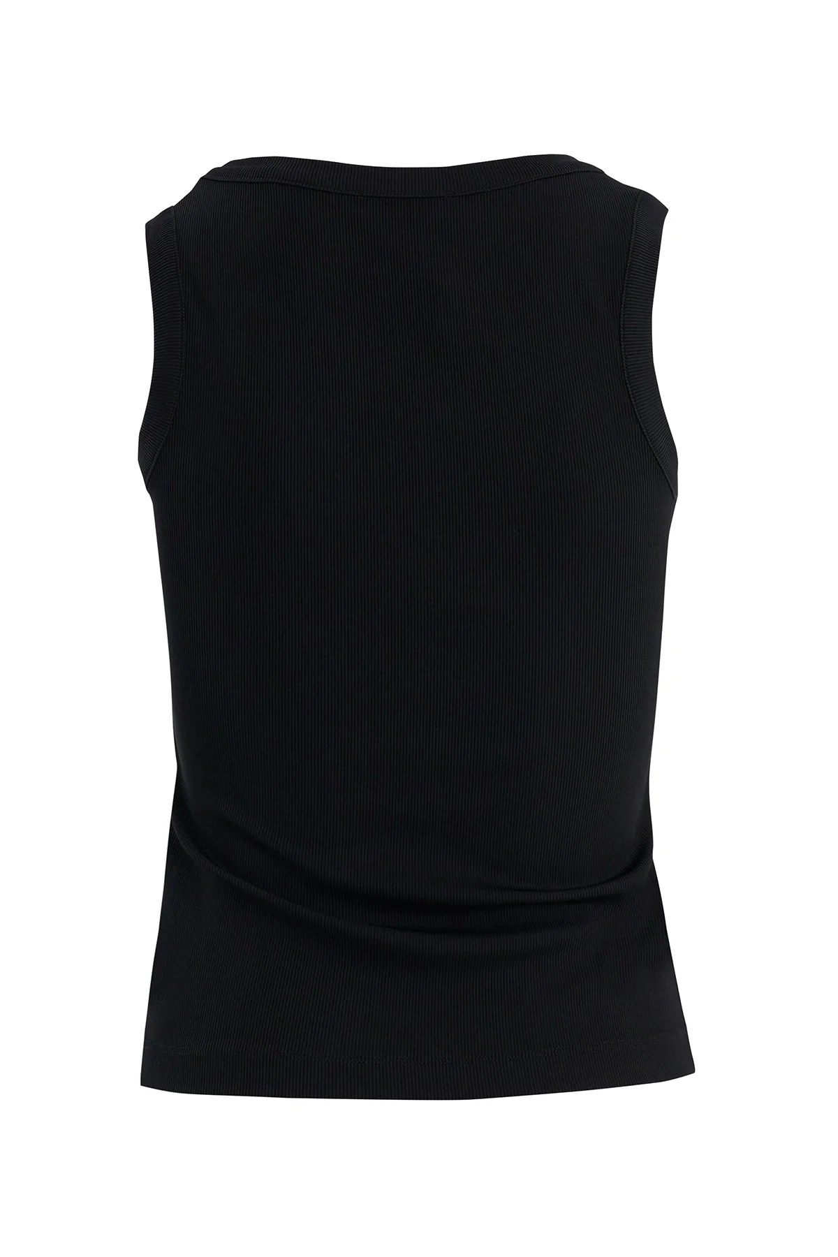 Black Embroidered Detail Tank Top - Image 3