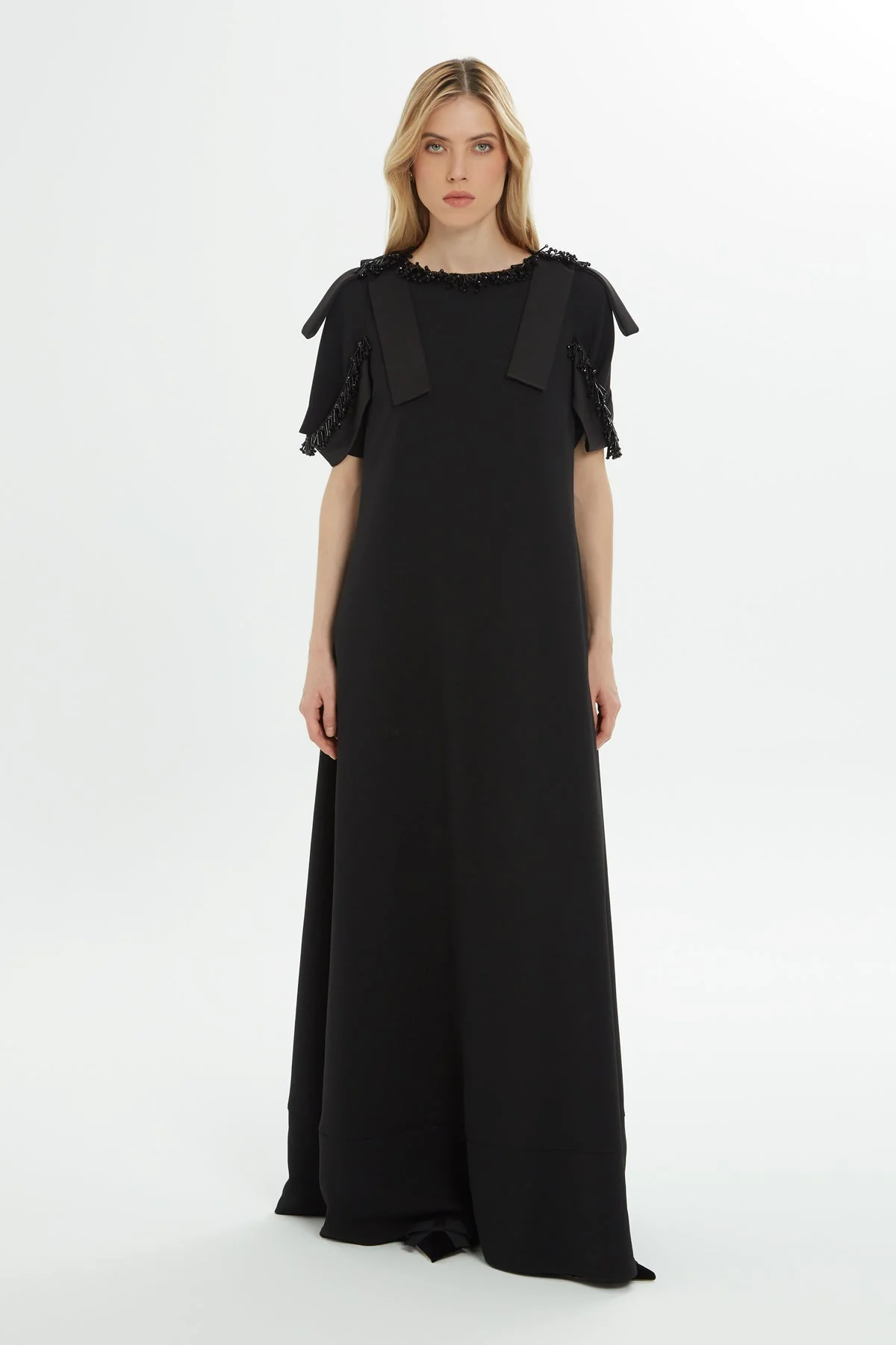 Black Embroidered Maxi Dress