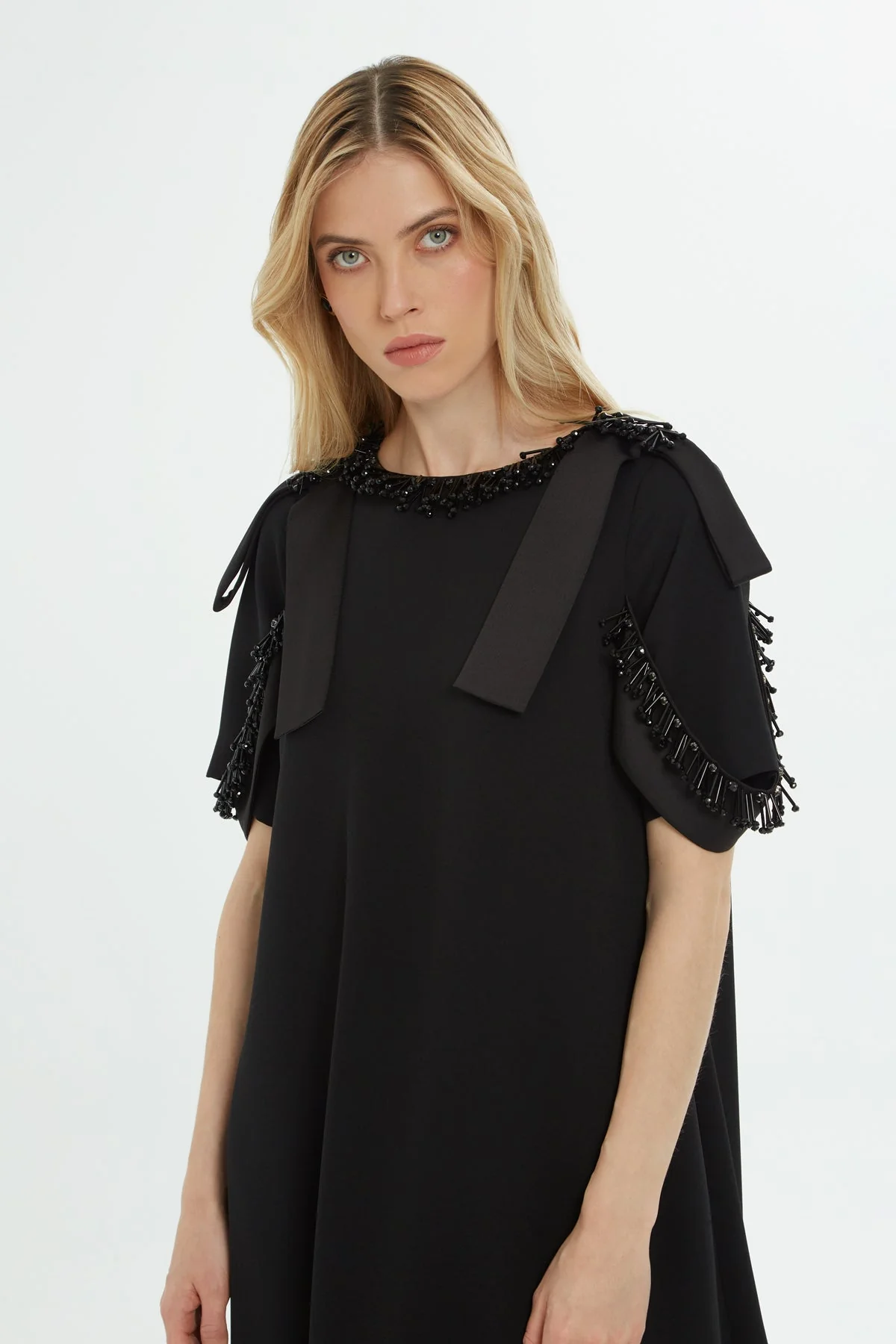 Black Embroidered Maxi Dress - Image 2