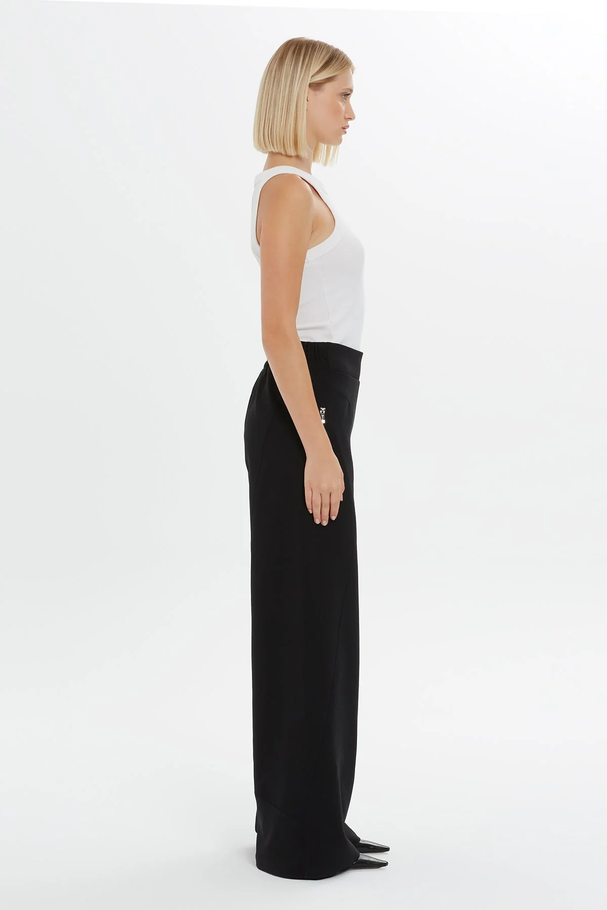 Black High-Waist Straight-Leg Sweatpants - Image 3
