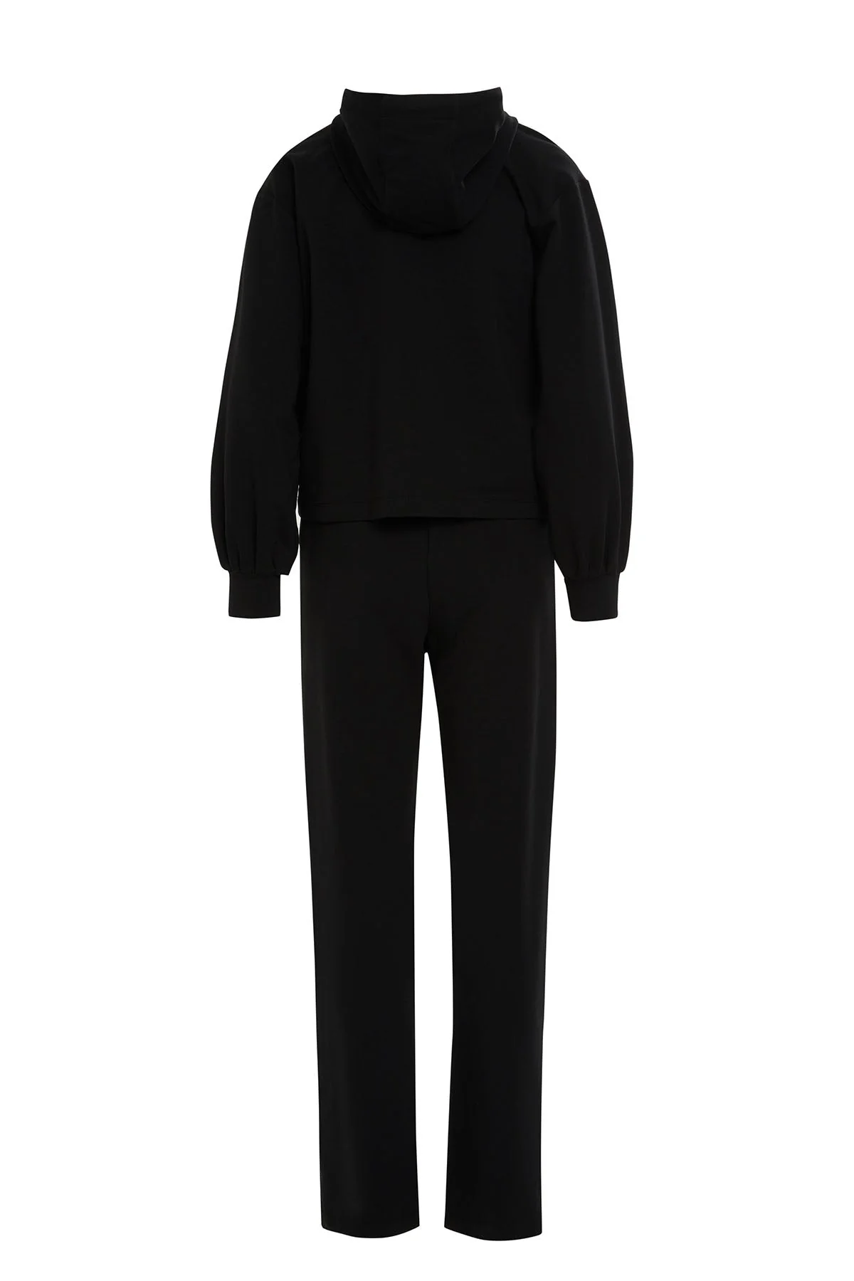 Black Hooded Cargo-Pocket Tracksuit - Image 4