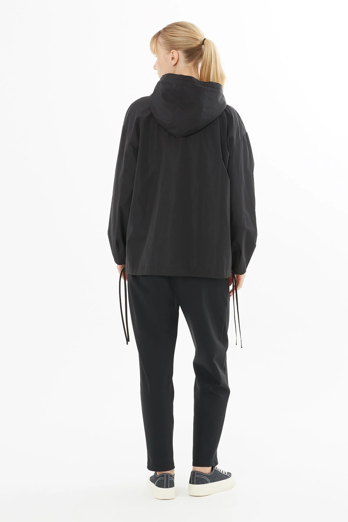 Black Hooded Zip-Up Jacket - Image 4