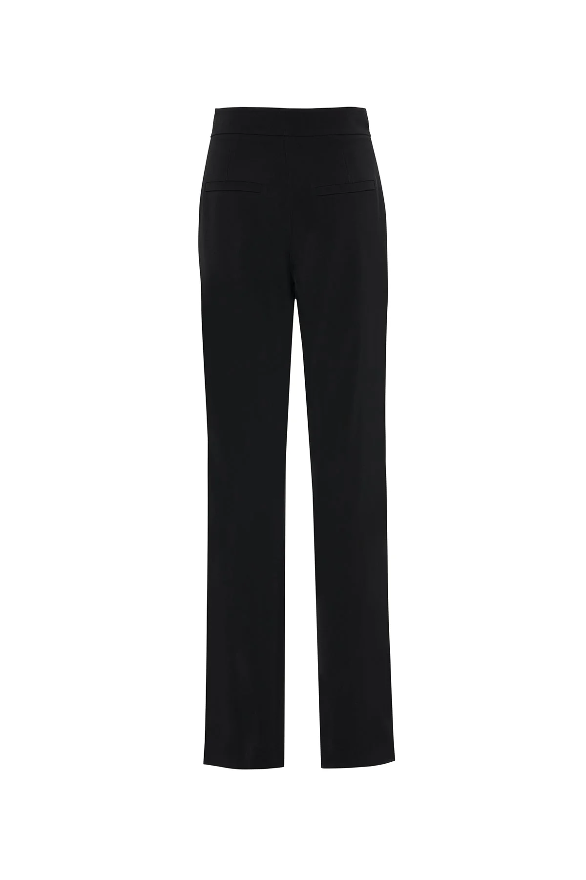 Black Hook-Fastening Palazzo Trousers - Image 3