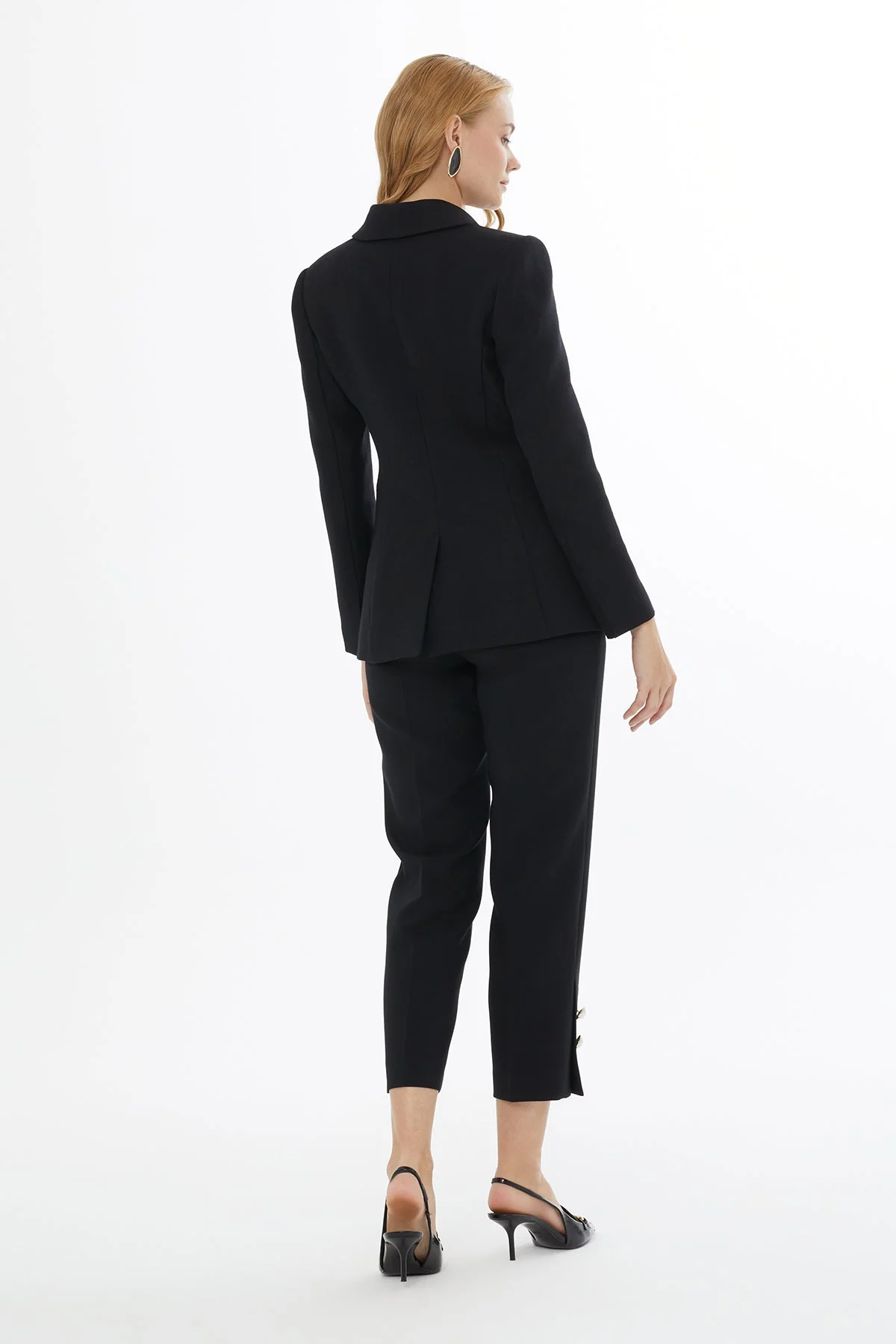 Black Jacket with Buttoned Belt - Image 4