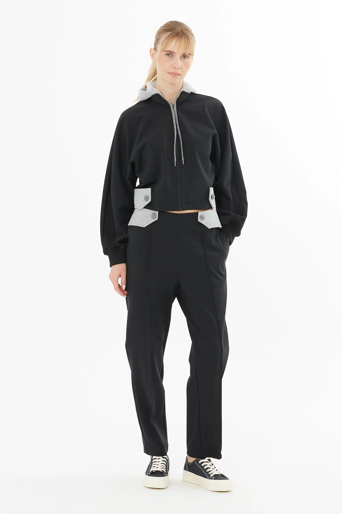 Black Jacket with Contrasting Epaulets - Image 3
