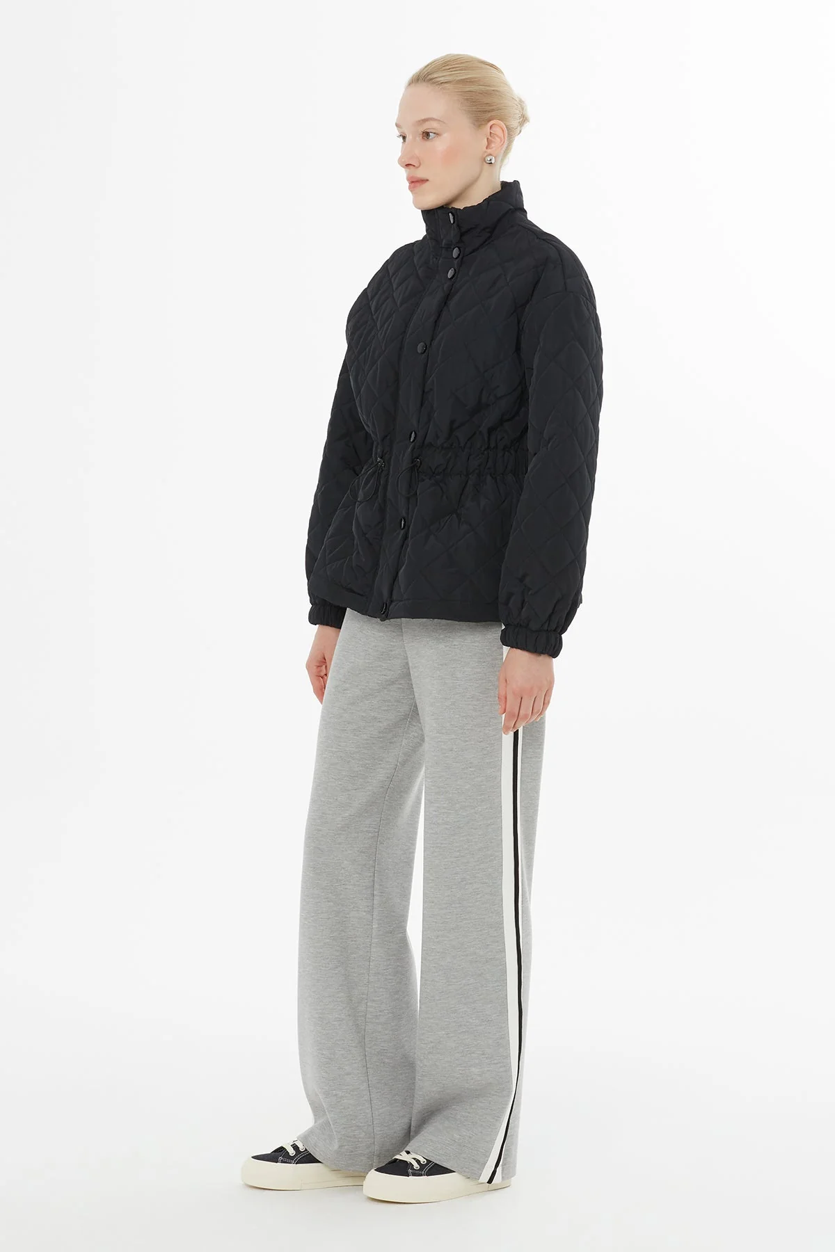 Black Jacket with Elasticated Waist - Image 4