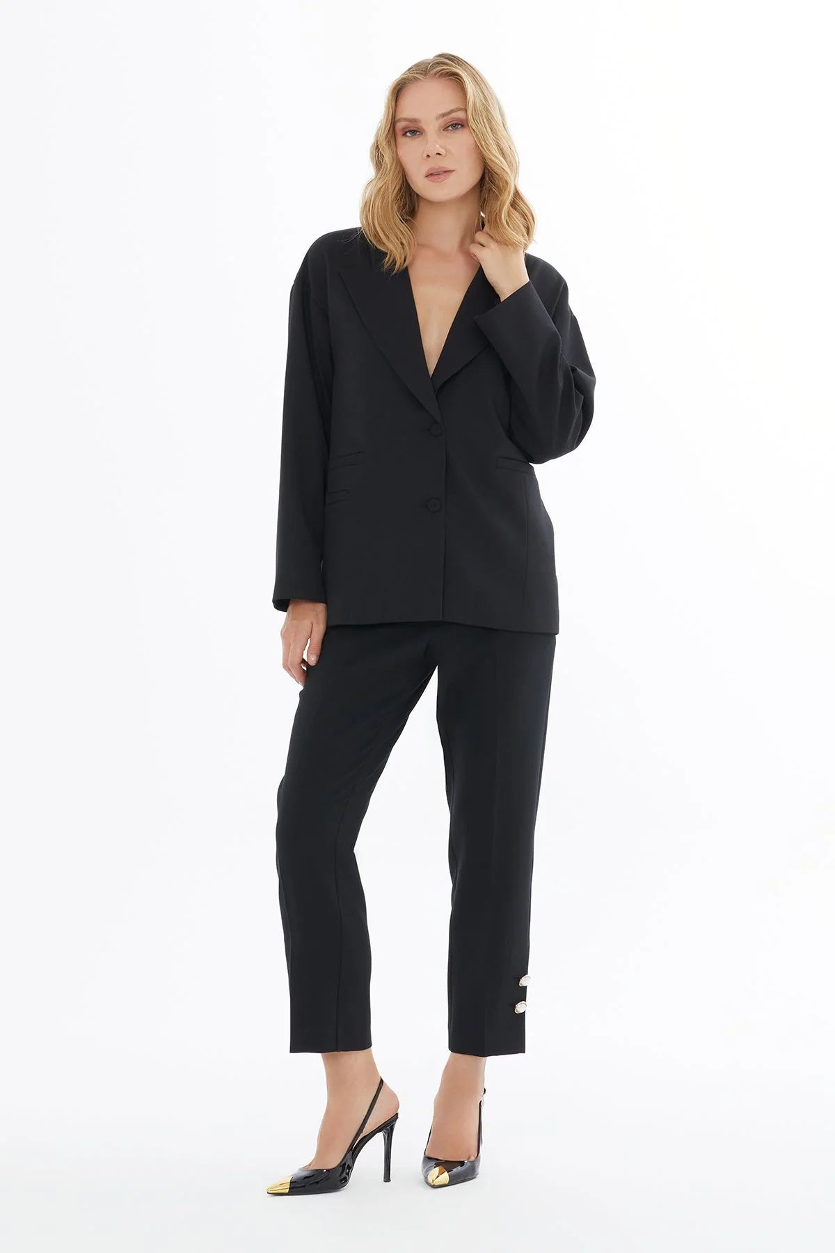Black Jacket with Fillet Pocket Detail - Image 6