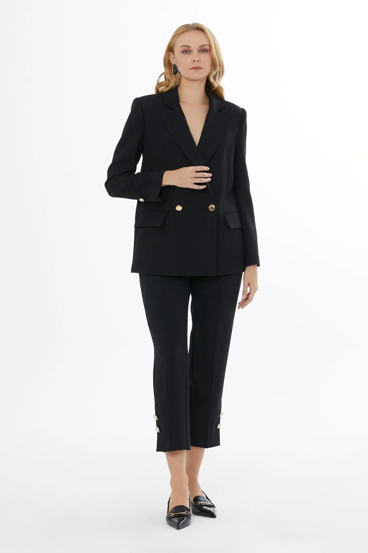 Black Jacket with Front Buttons - Image 2