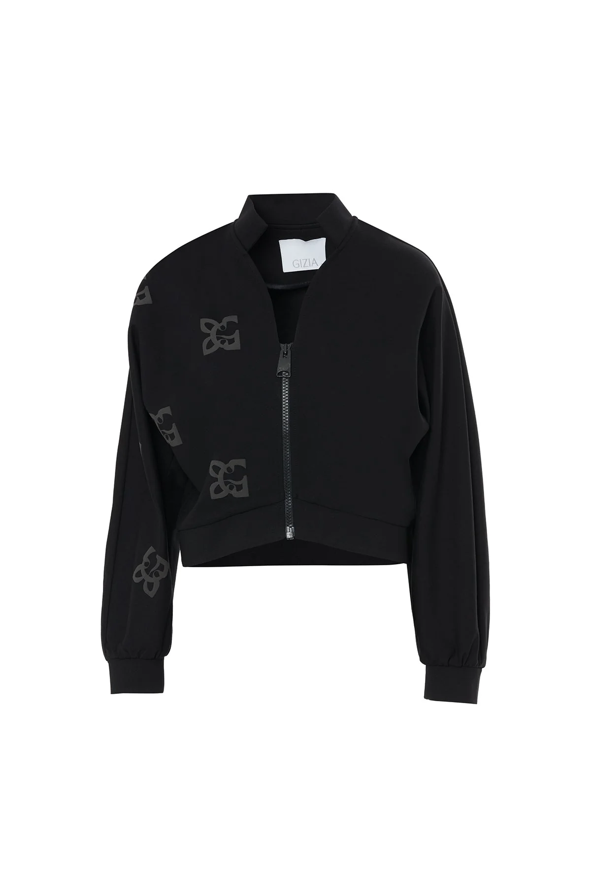Black Jacket with Logo Print