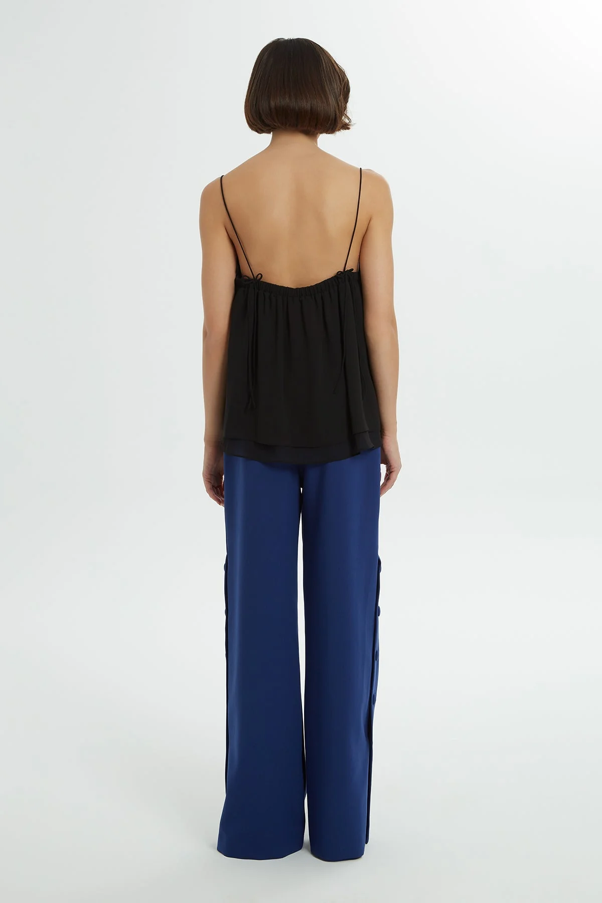 Black Lace-Front Strappy Blouse - Image 5