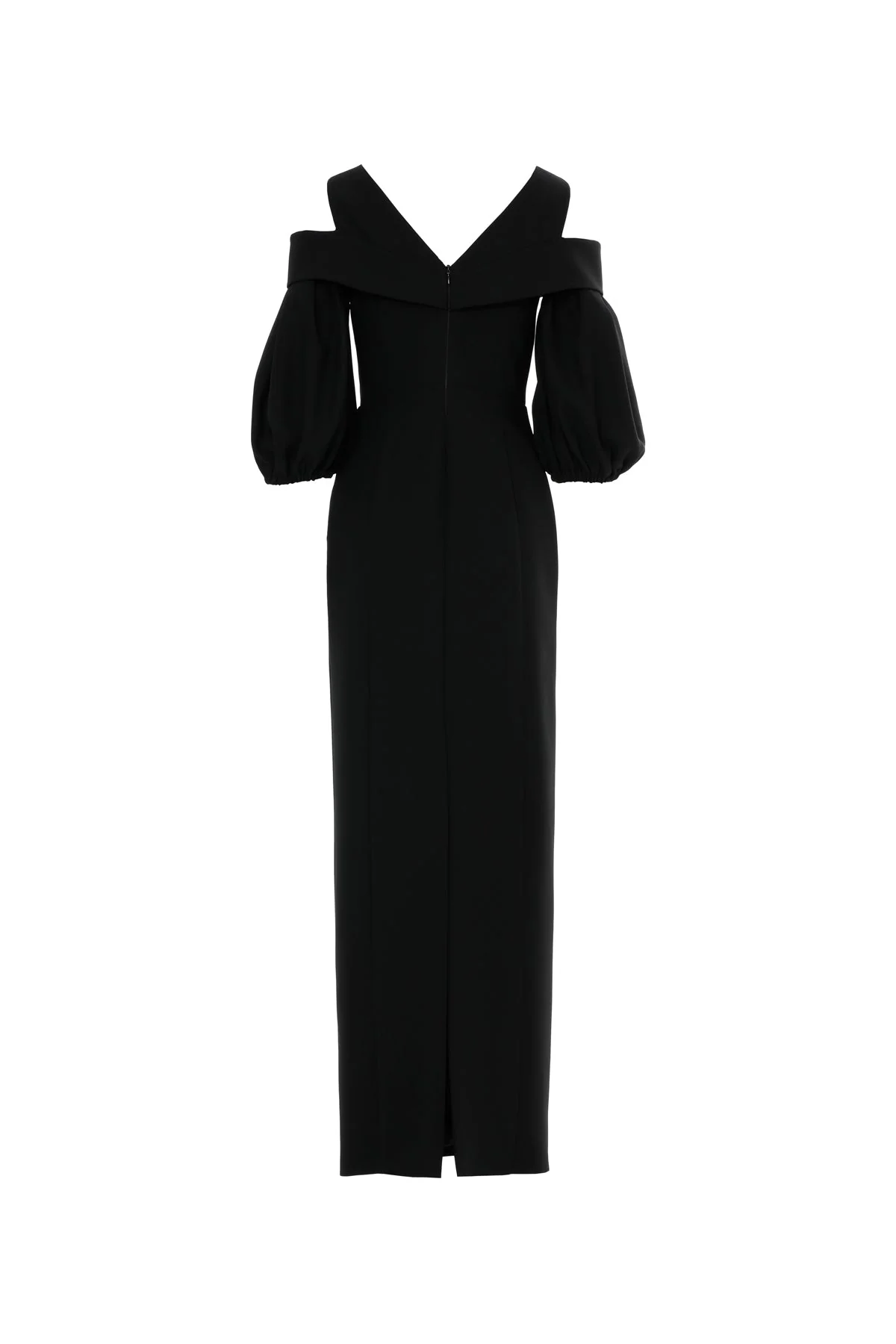 Black Long Dress with Balloon Sleeves - Image 3
