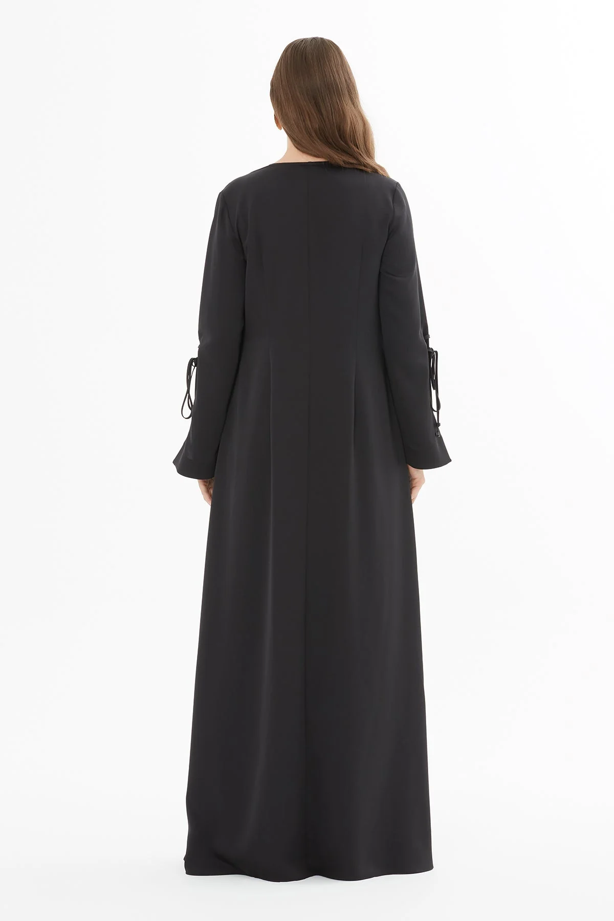 Black Long V-Neck Dress - Image 4