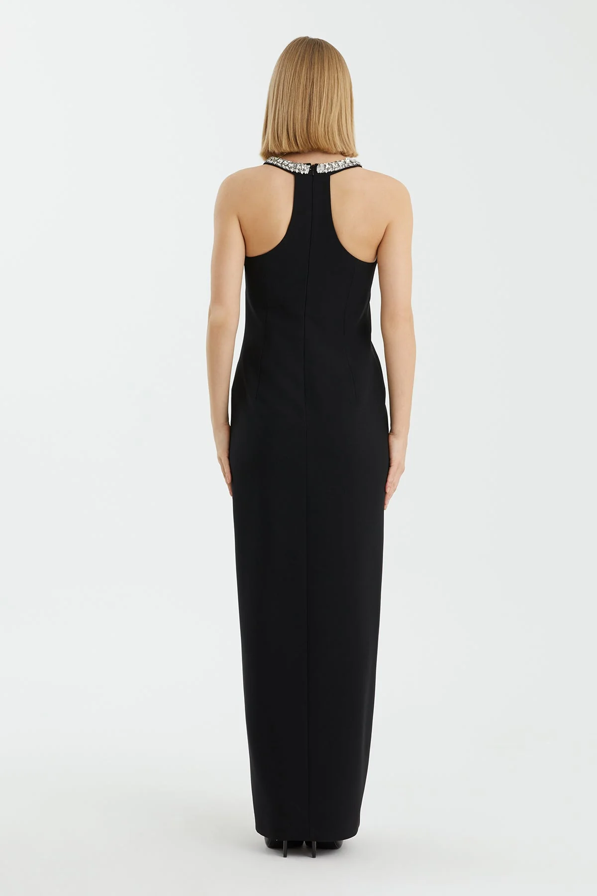 Black Maxi Dress with Embroidered Details - Image 4