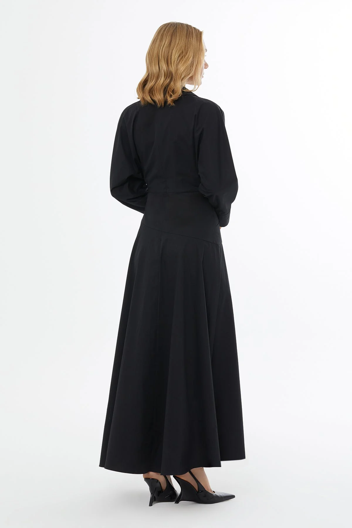 Black Maxi Dress with Hidden Zipper - Image 4
