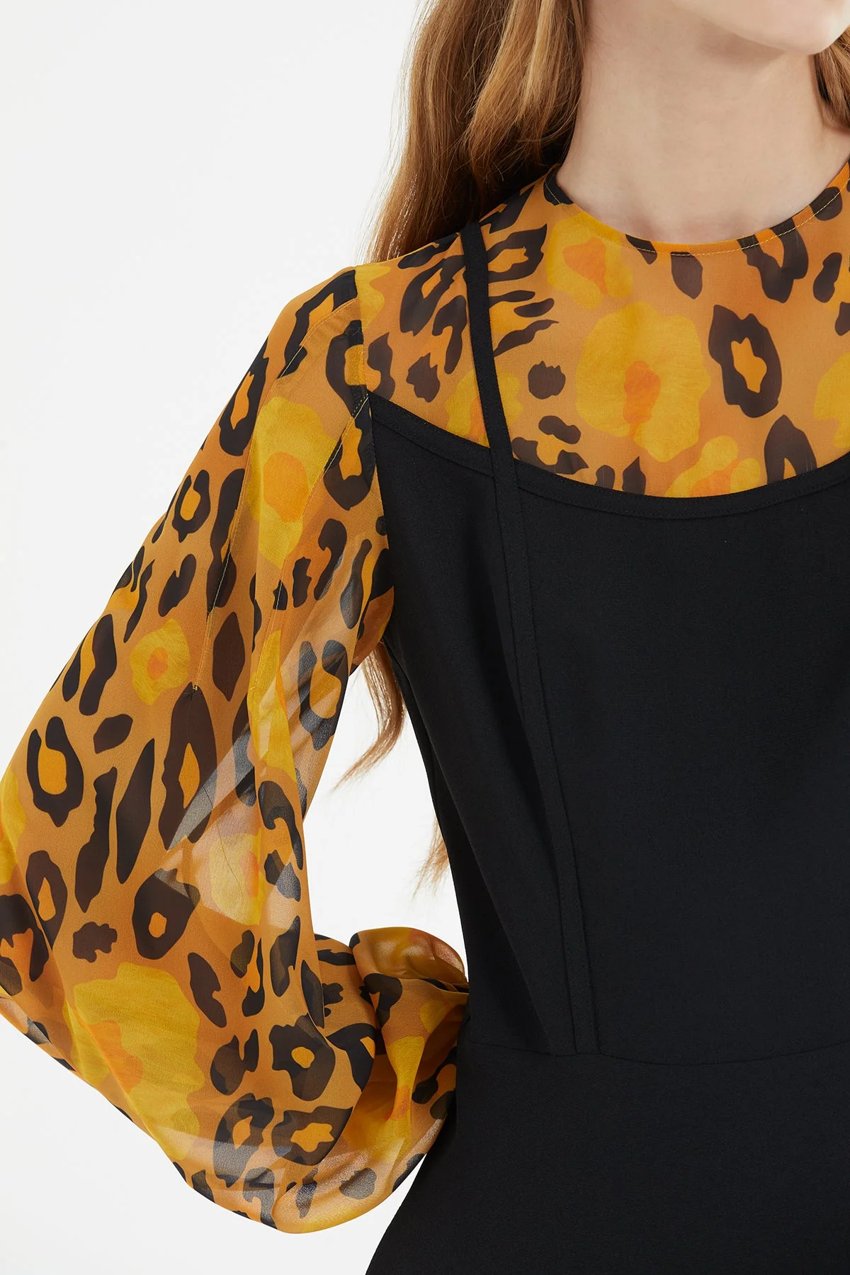 Black Maxi Dress with Pattern Detail - Image 2