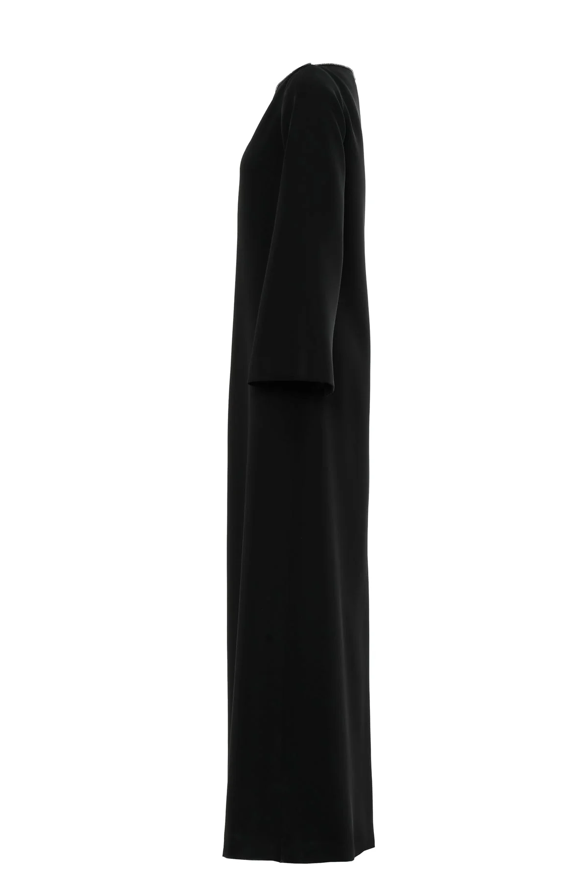 Black Maxi Dress with Tasseled Back - Image 2