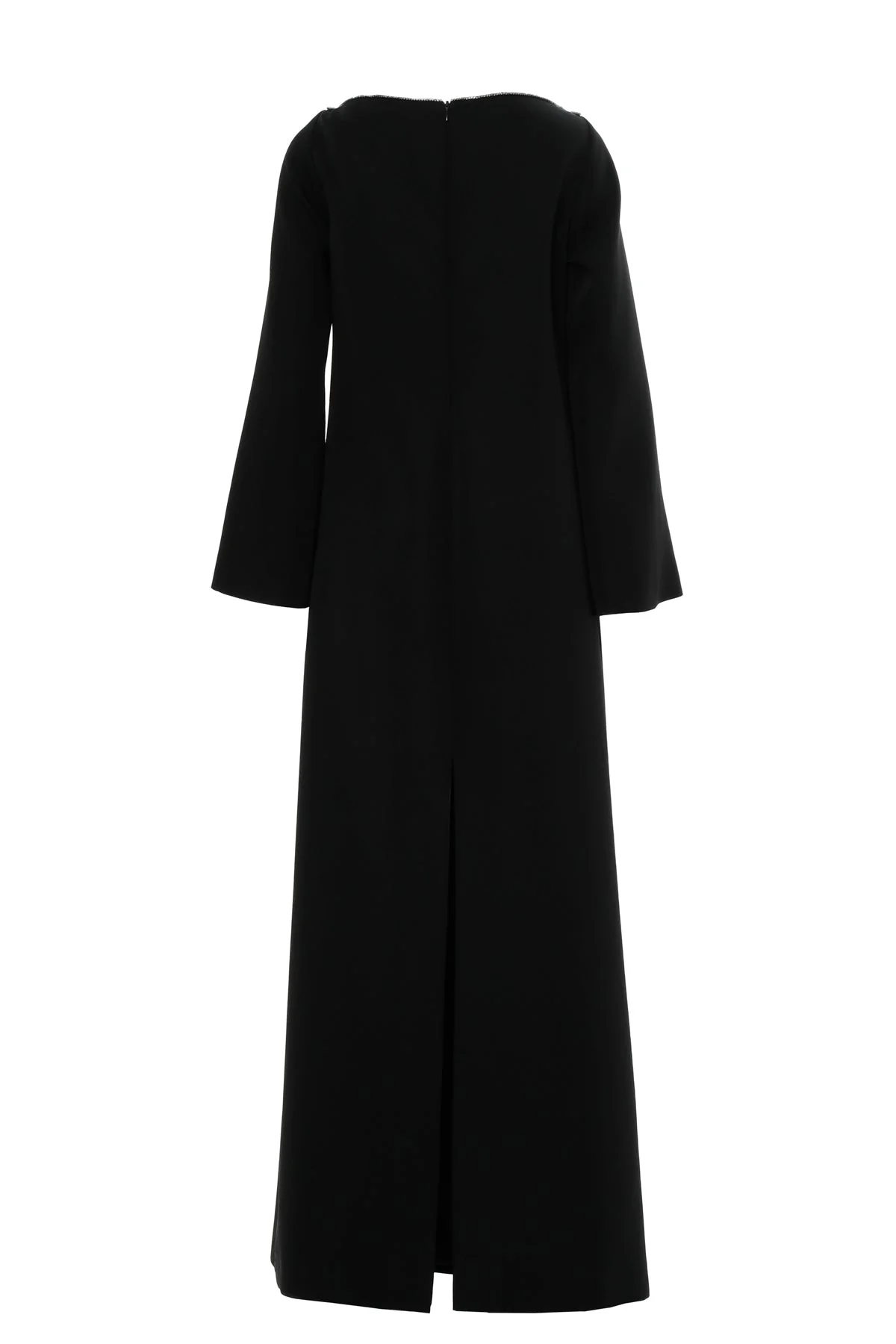 Black Maxi Dress with Tasseled Back - Image 3
