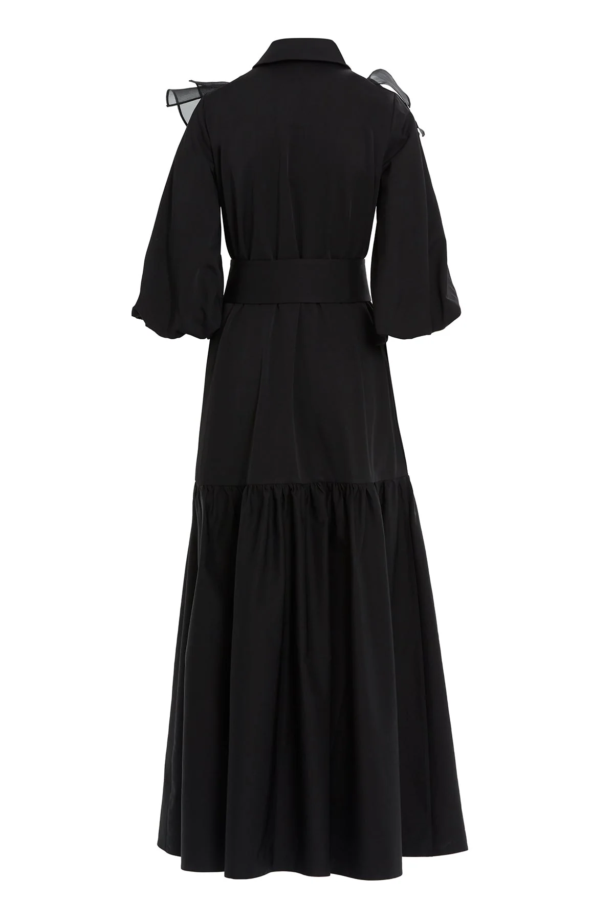 Black Maxi Ruffle Dress - Image 5