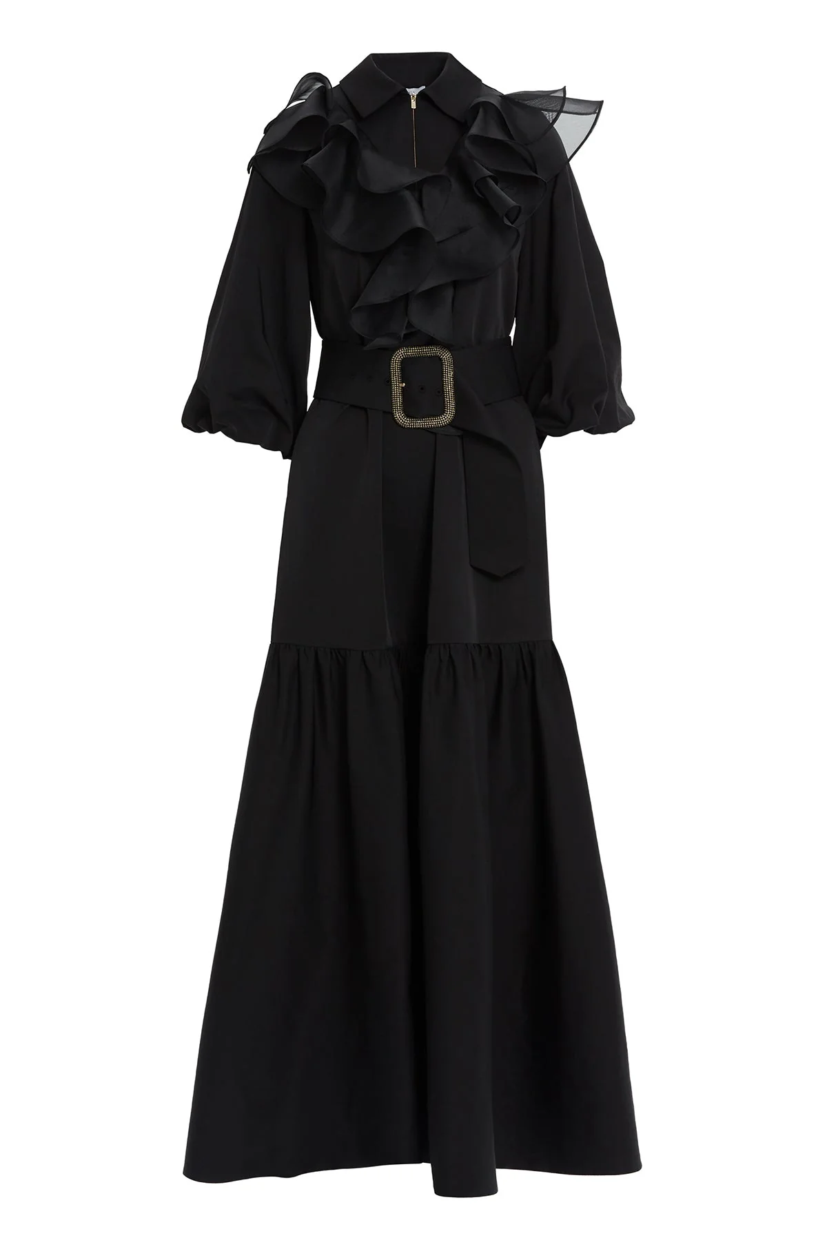Black Maxi Ruffle Dress - Image 6