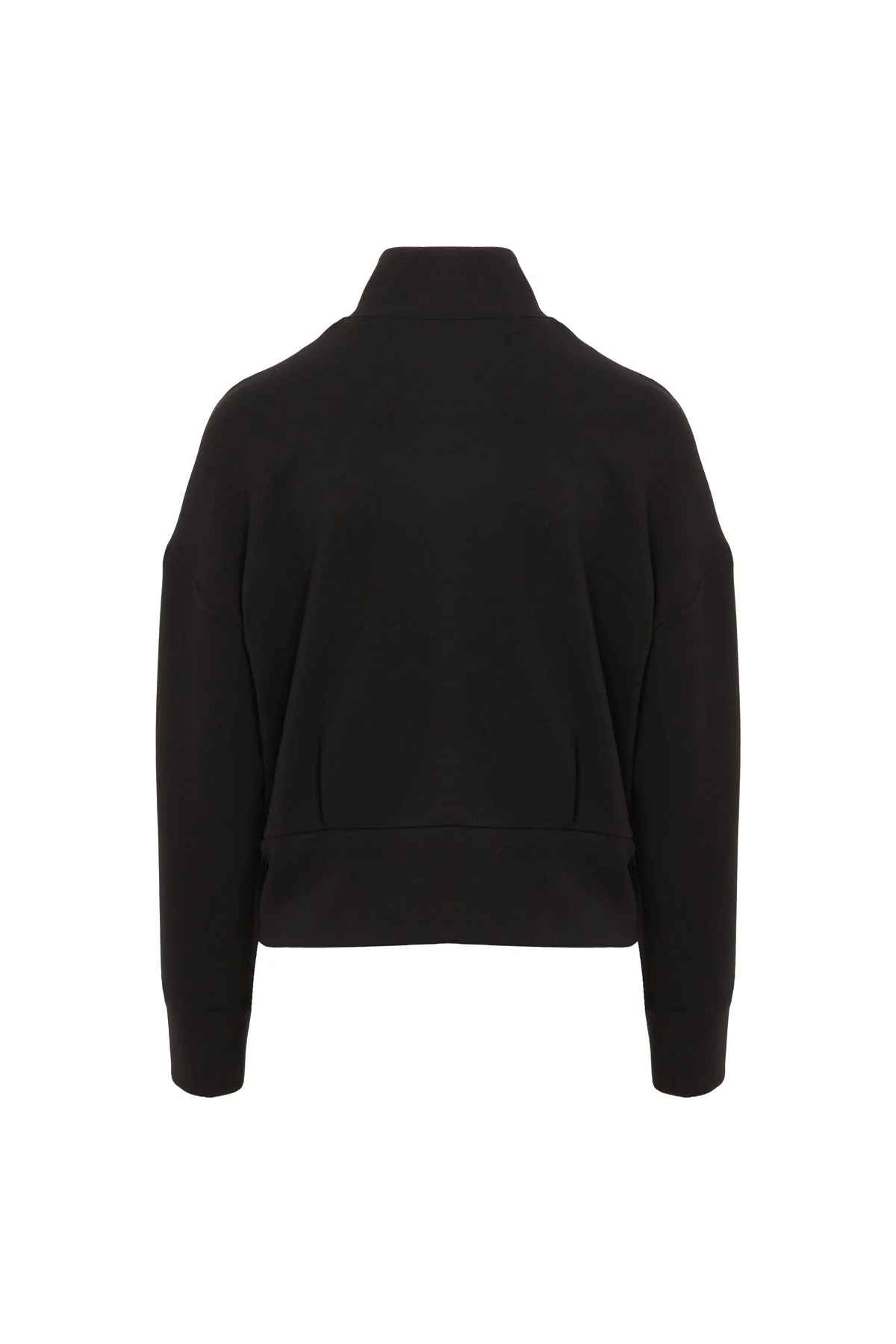 Black Mesh-Detail Cropped Sweatshirt - Image 4