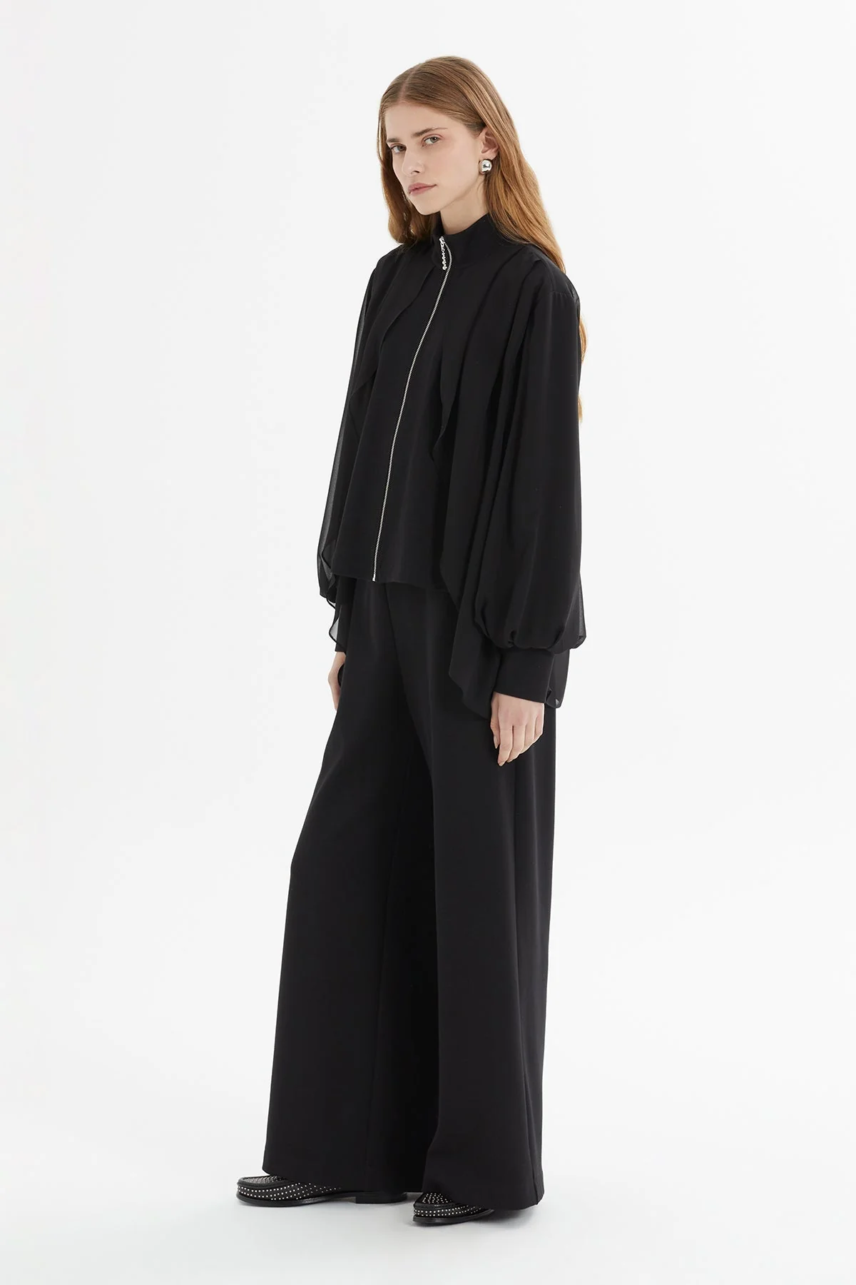 Black Mesh-Sleeve Tracksuit - Image 4