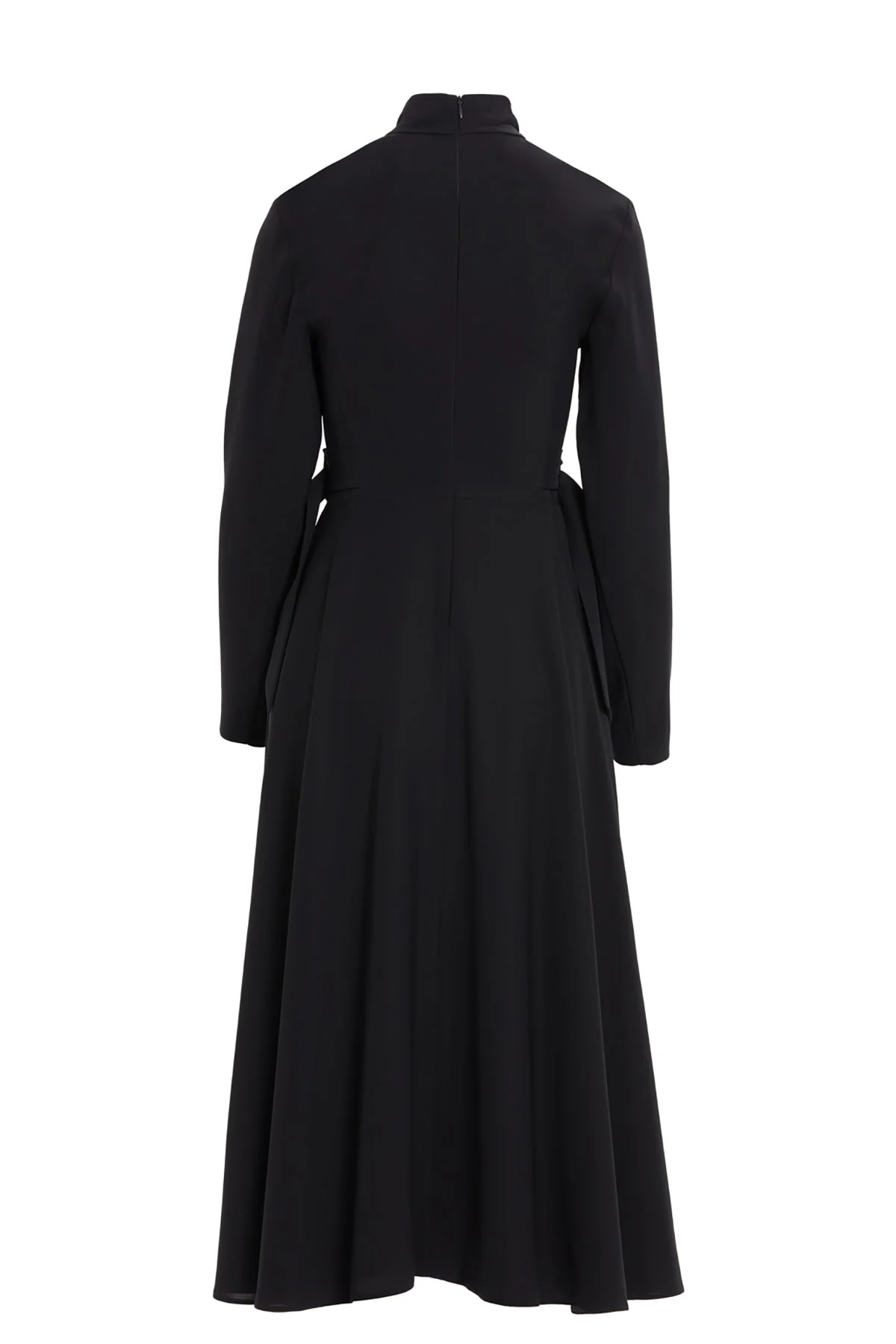 Black Midi Dress with Belt Detail - Image 3
