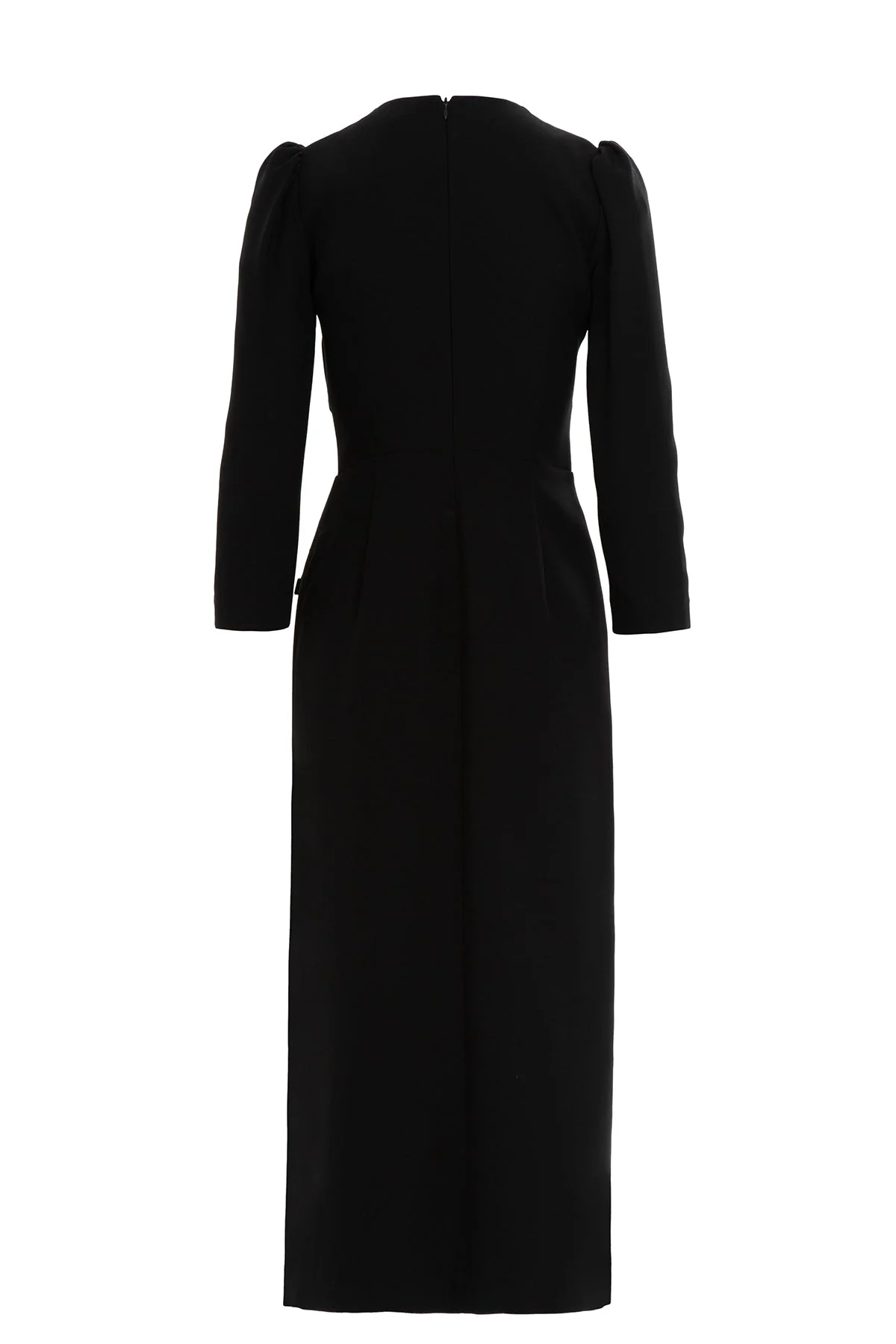 Black Midi Fitted Dress - Image 3