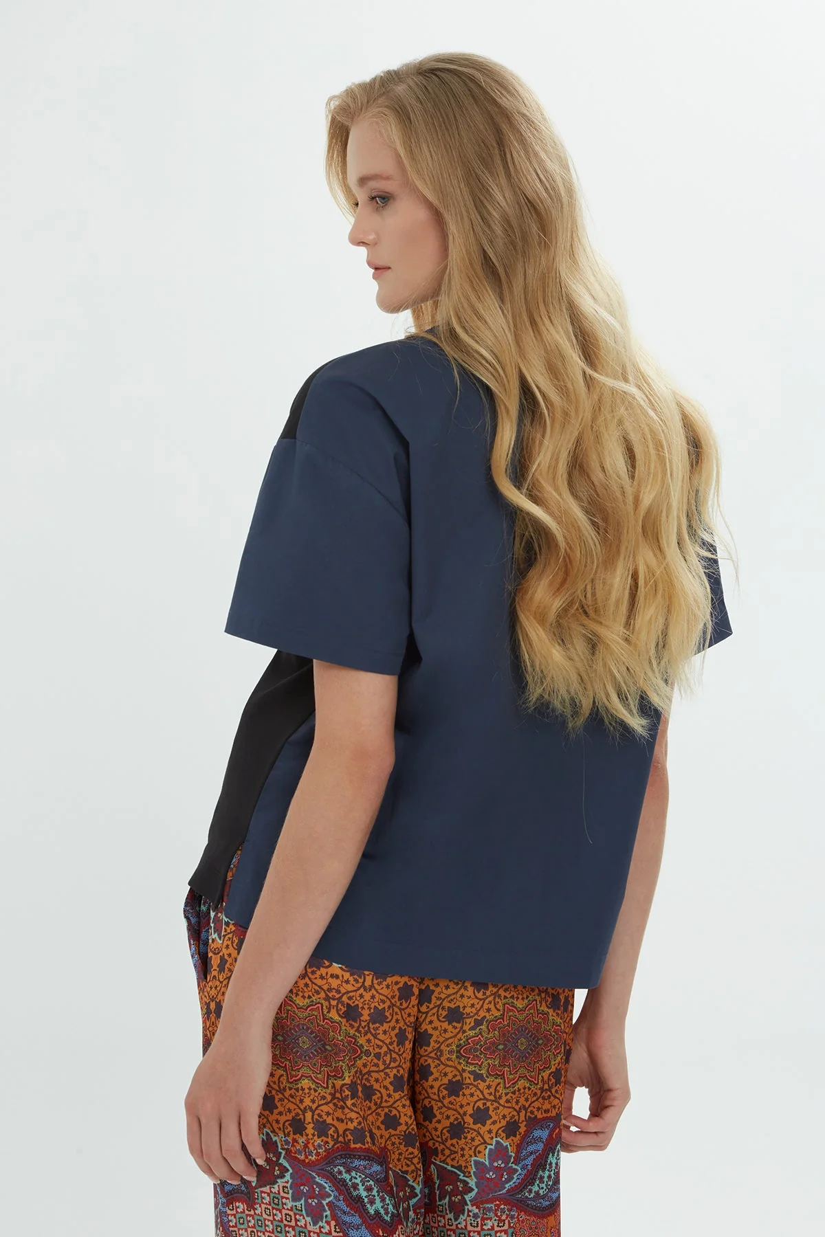 Black Paisley Embroidered T-Shirt - Image 3