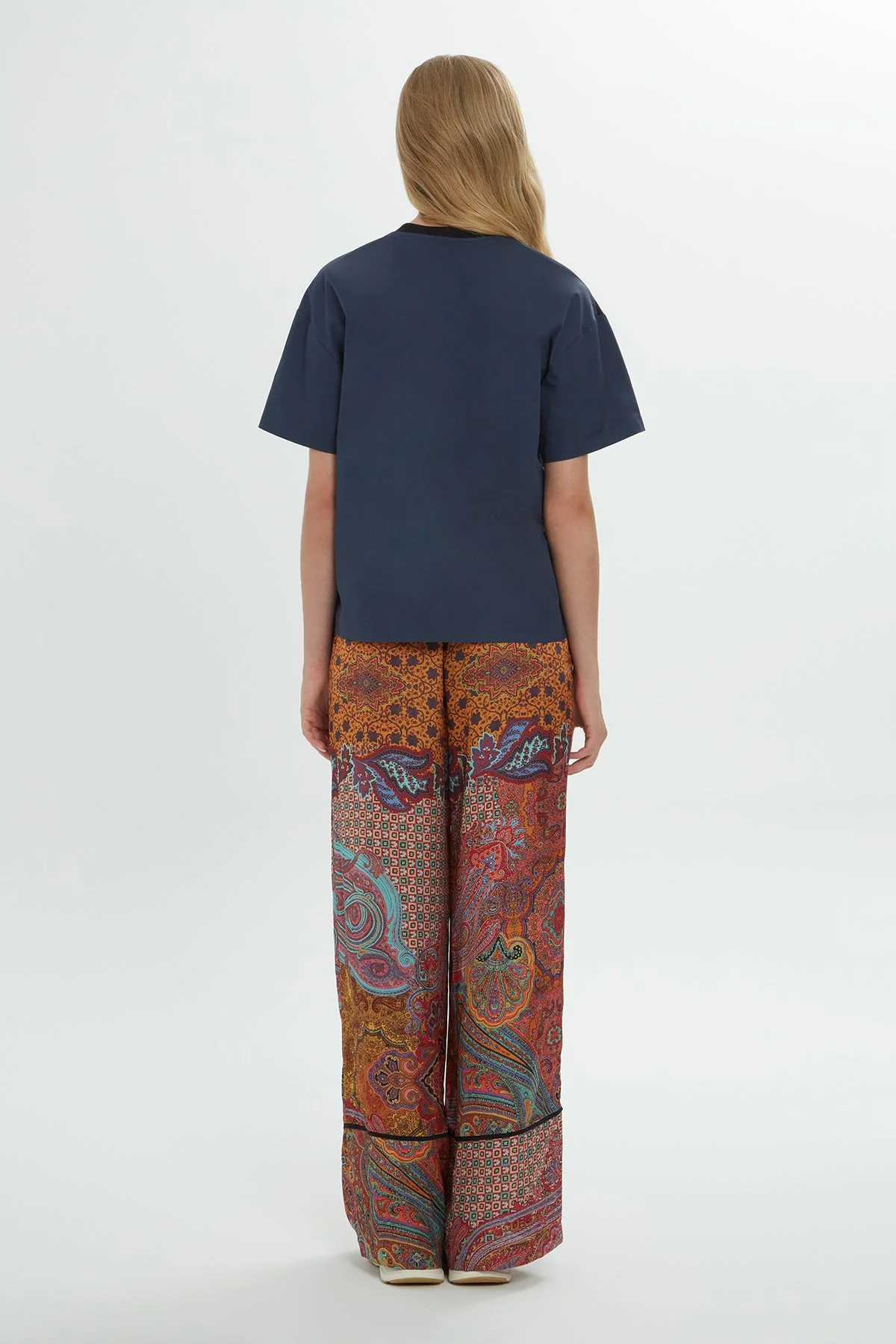 Black Paisley Embroidered T-Shirt - Image 4