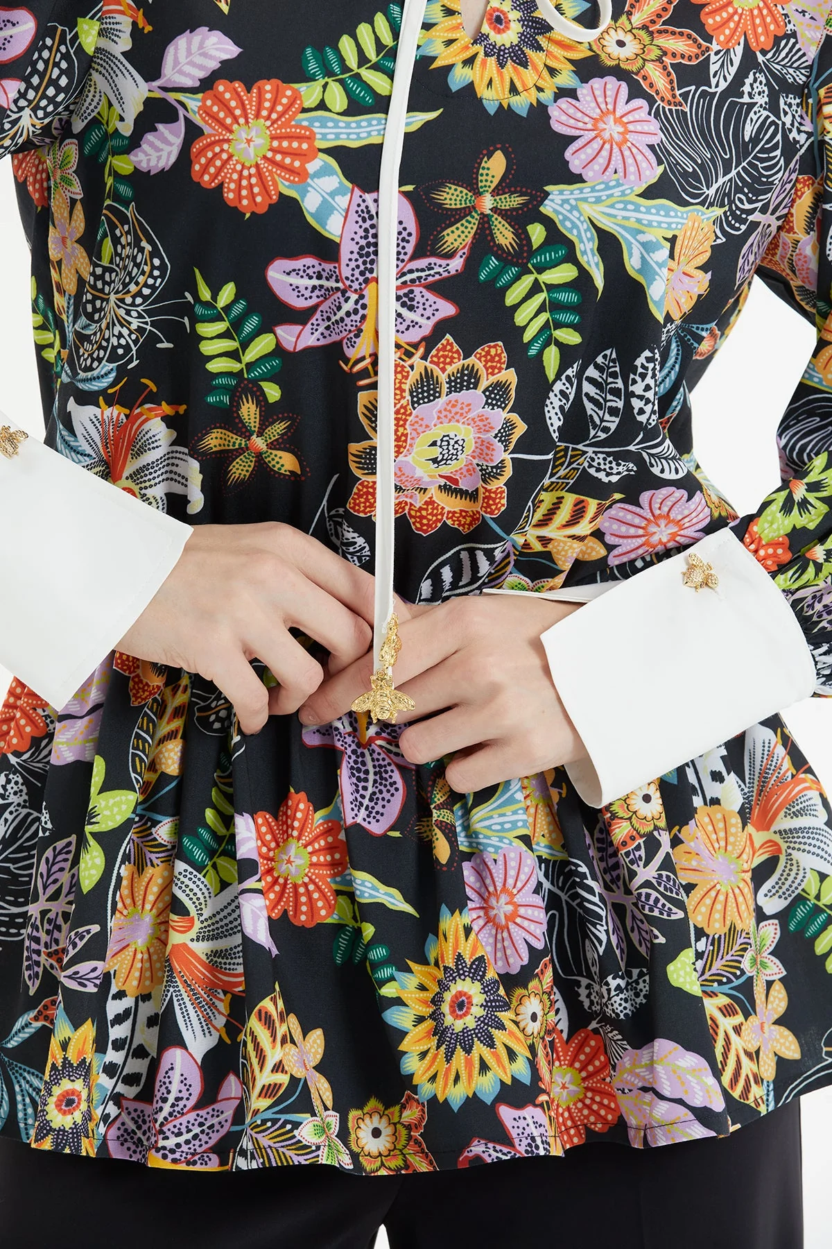 Black Patterned Shirt Co-Ord Set - Image 3